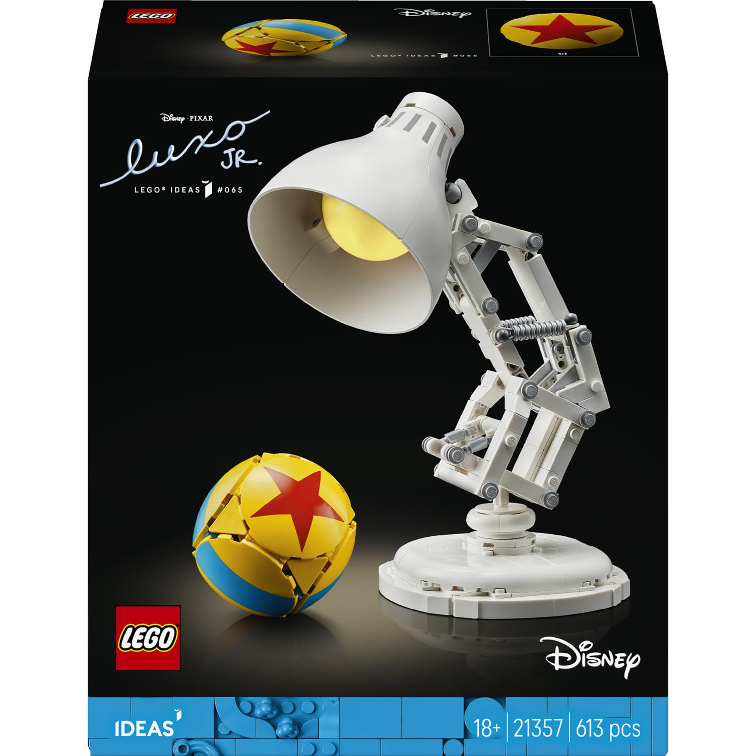 LEGO Ideas 21357 Disney Pixar Luxo Jr., lampe articulée — idée cadeau