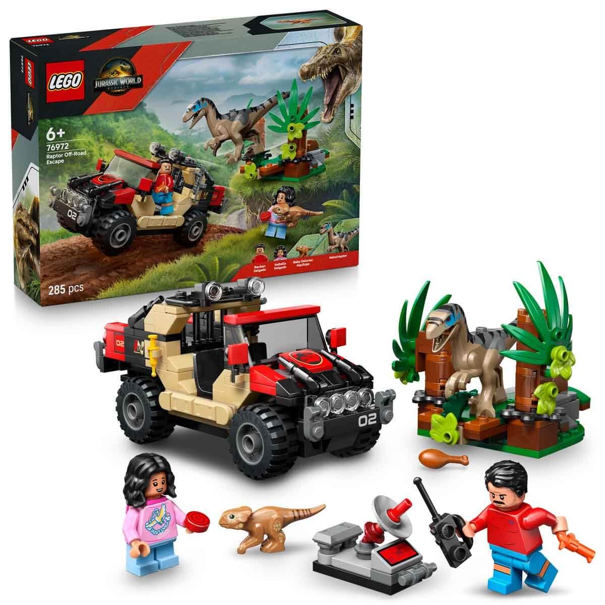 LEGO Jurassic World Le vélociraptor et l’évasion en 4x4 76972
