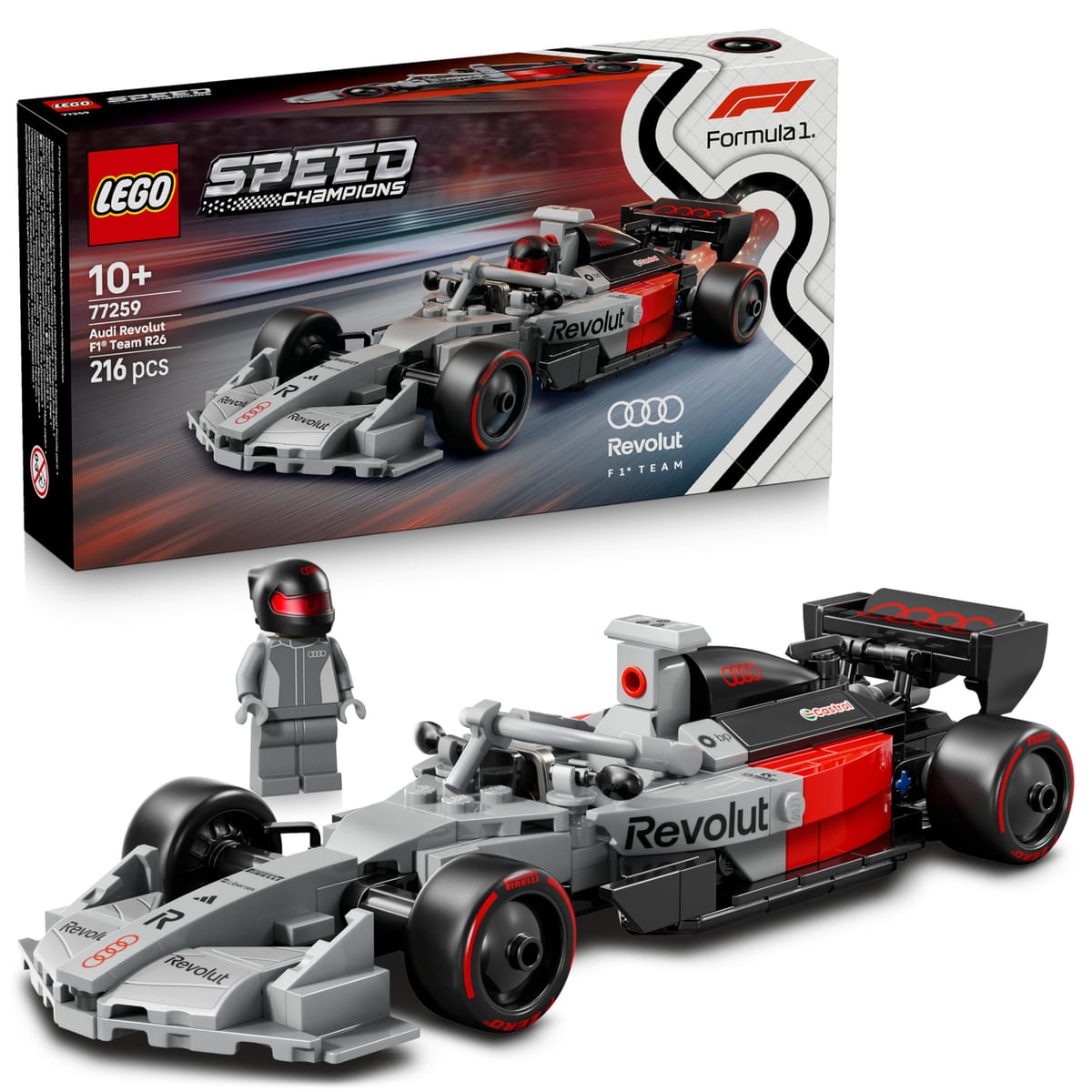 LEGO Speed Champions 77259 Voiture de course Audi Revolut F1 Team R26 — idée cadeau