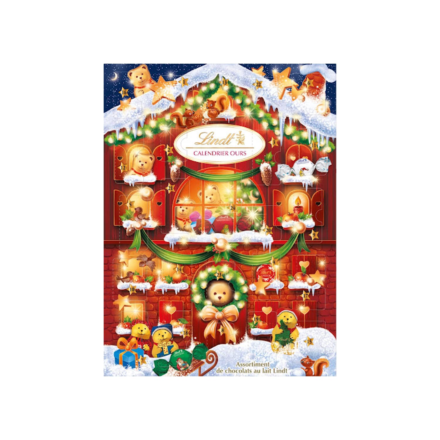 Lindt, calendrier de l'Avent Ours en chocolat au lait (172 g) — idée cadeau