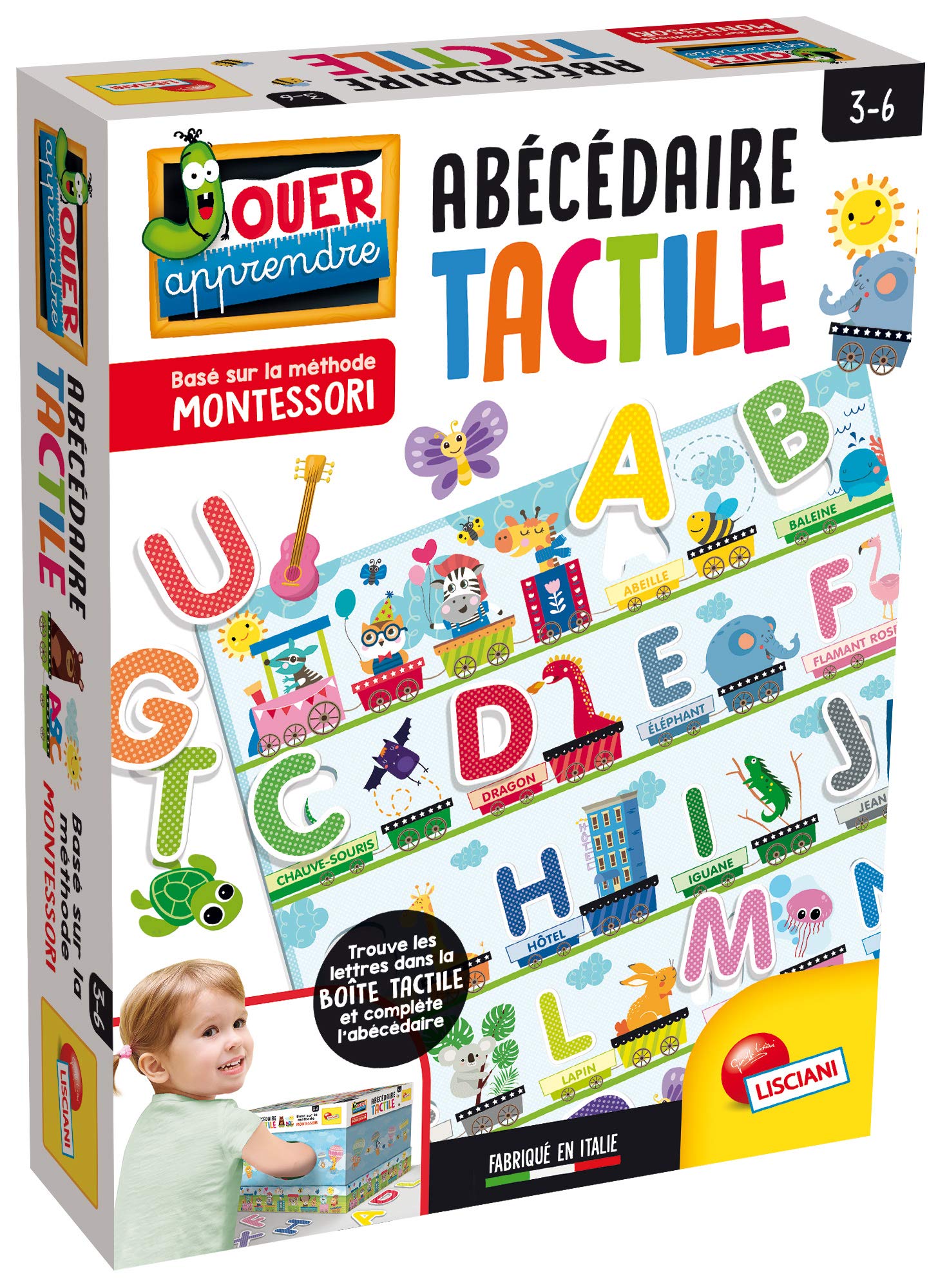 Lisciani, Abécédaire tactile, méthode Montessori — cadeau drôle et insolite