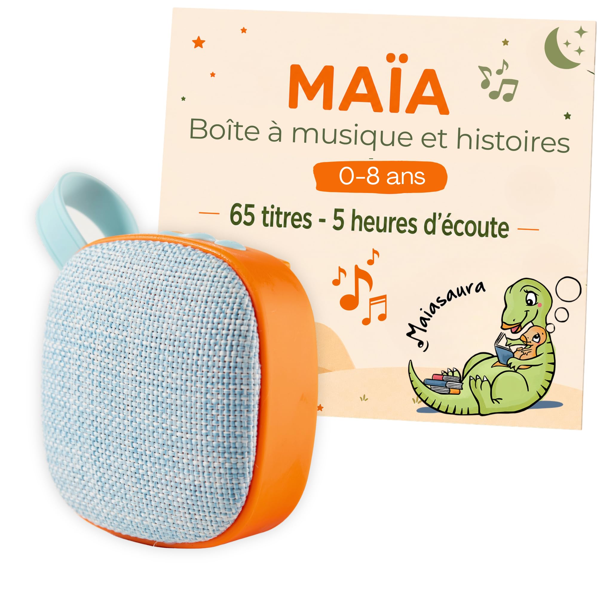 MAIASAURA, boîte à histoires et musique pour enfant — cadeau drôle