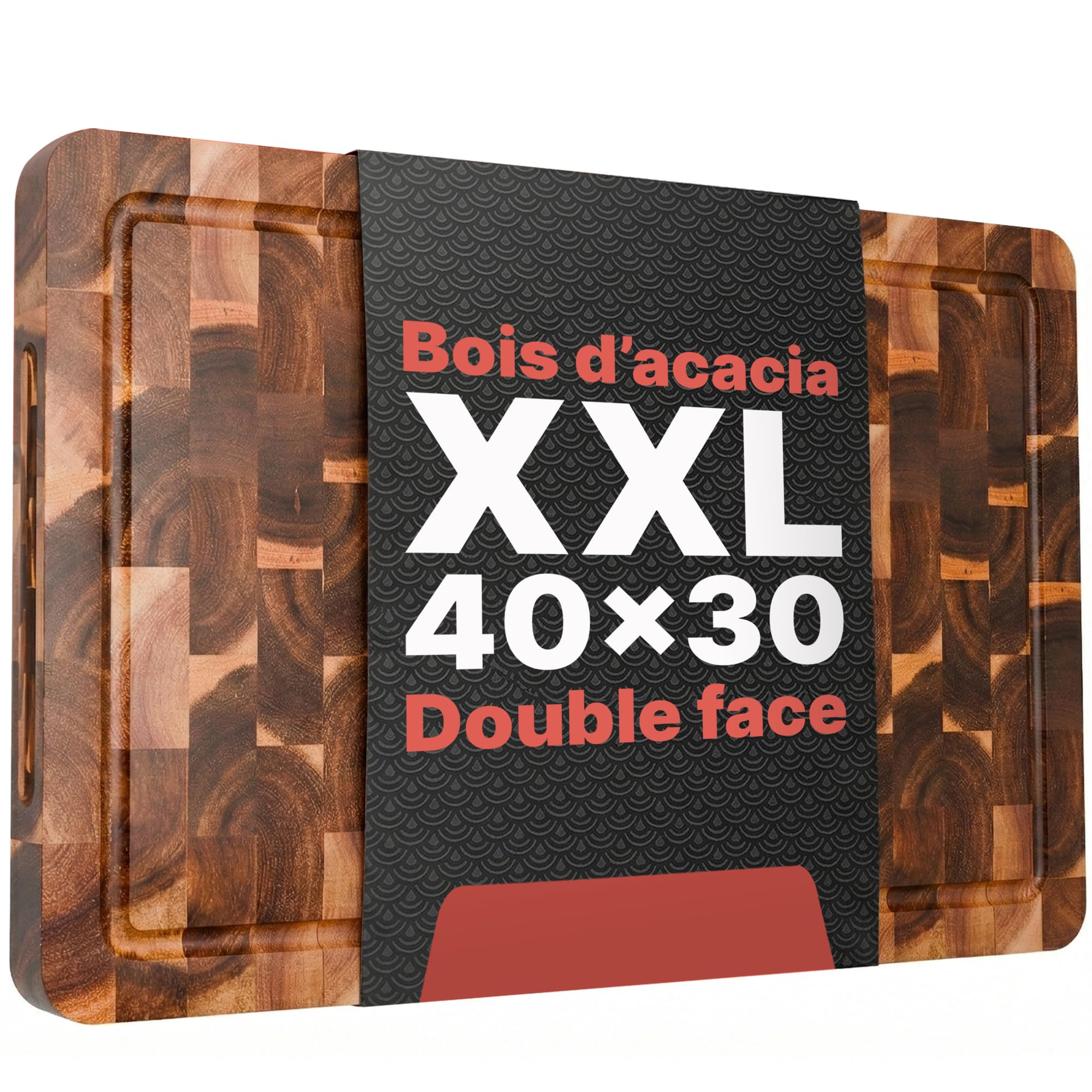 Planche à découper Matakumi en acacia, bois de bout 40 x 30 cm — idée cadeau