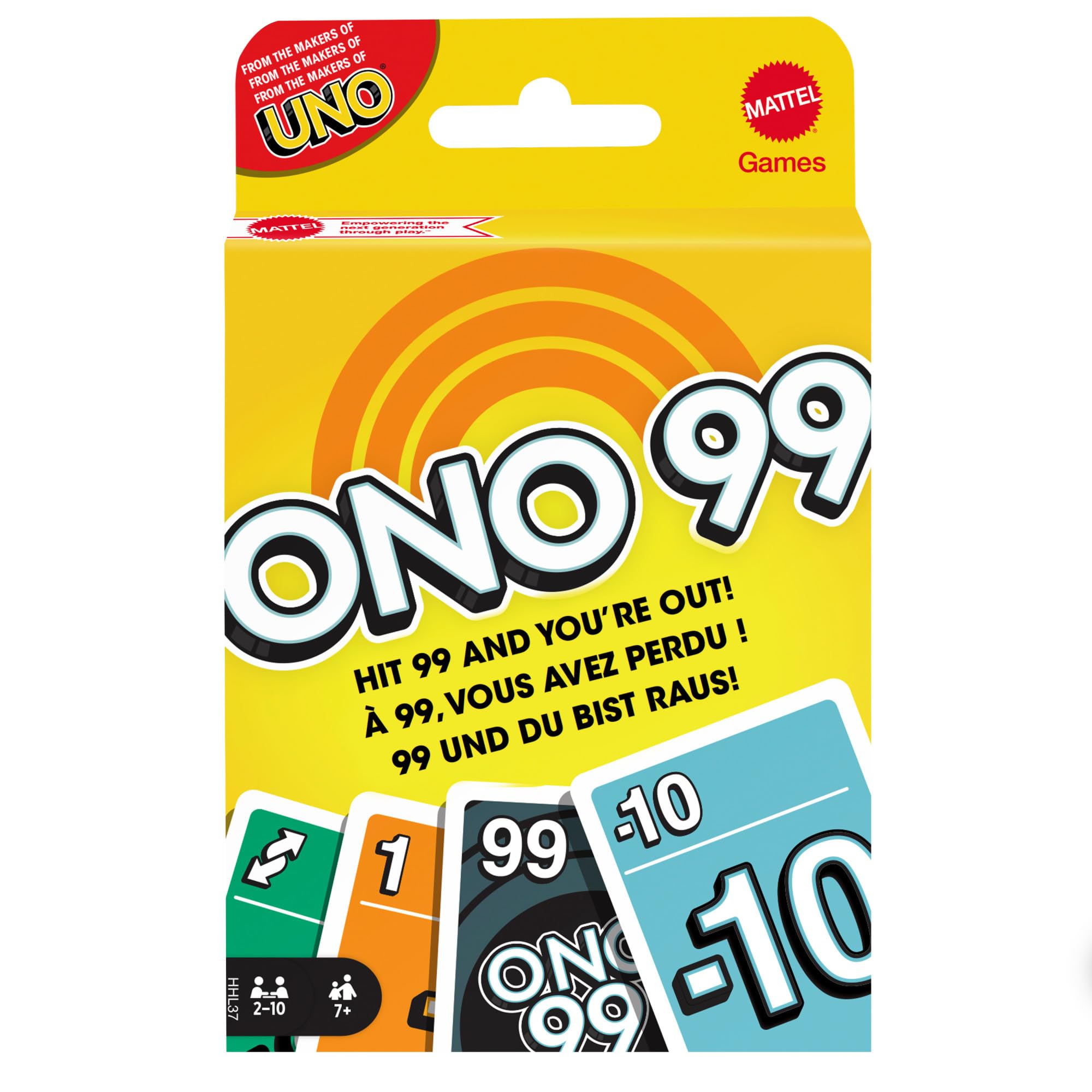 Mattel Games ONO 99, jeu de cartes de calcul mental — cadeau drôle et insolite