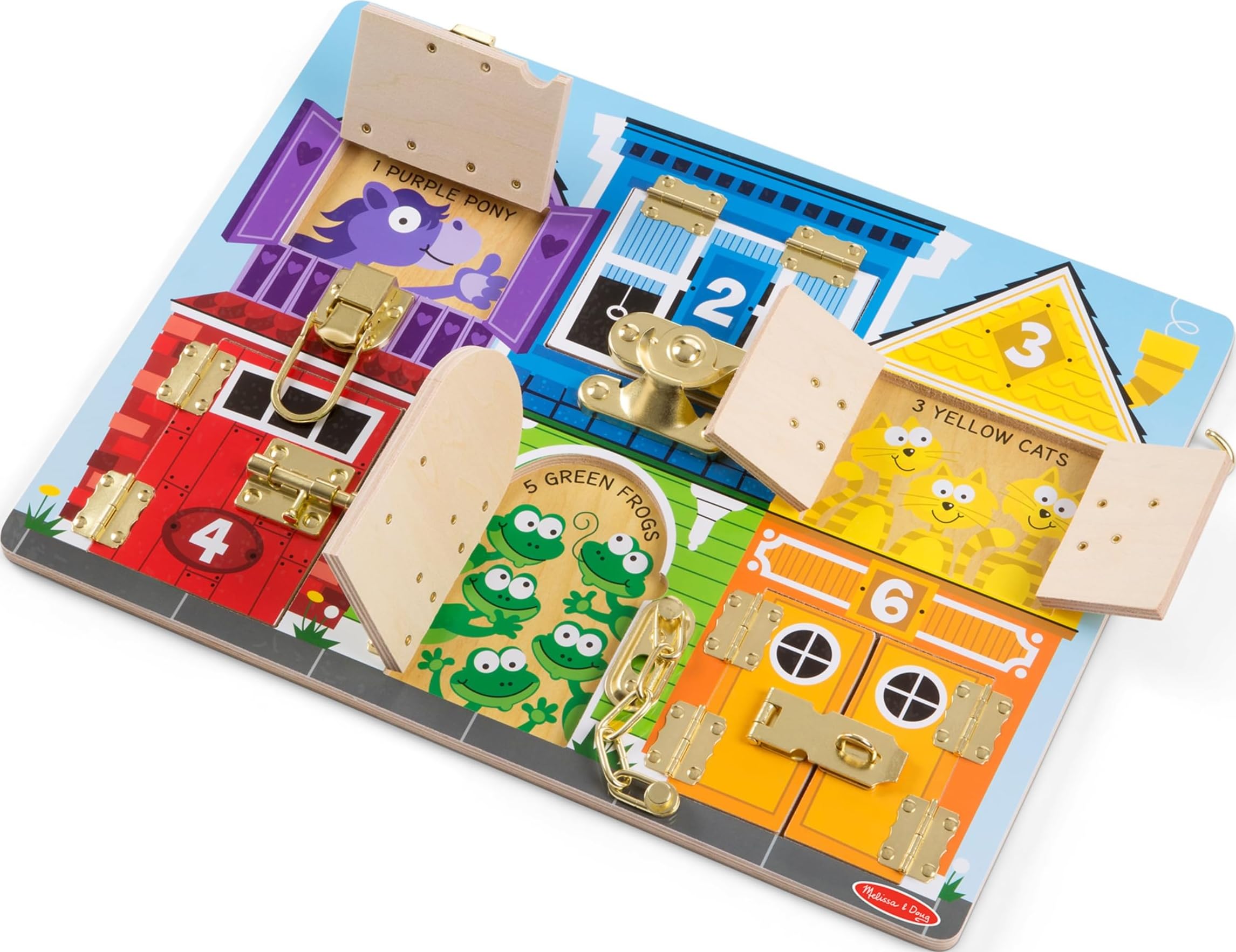 Melissa & Doug, planche d'activités Montessori à loquets en bois — cadeau drôle et insolite