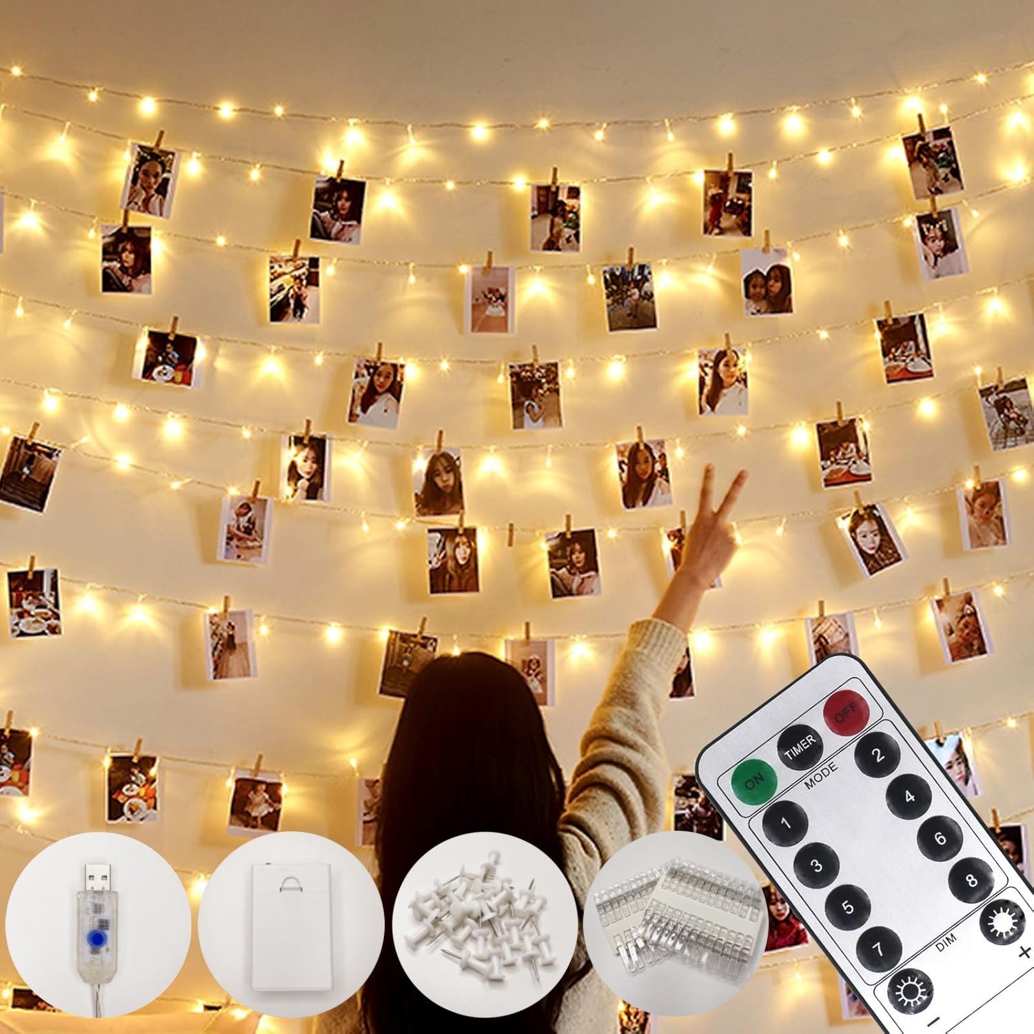 La guirlande photo LED Microwear, 10 m et 50 clips — cadeau drôle et insolite