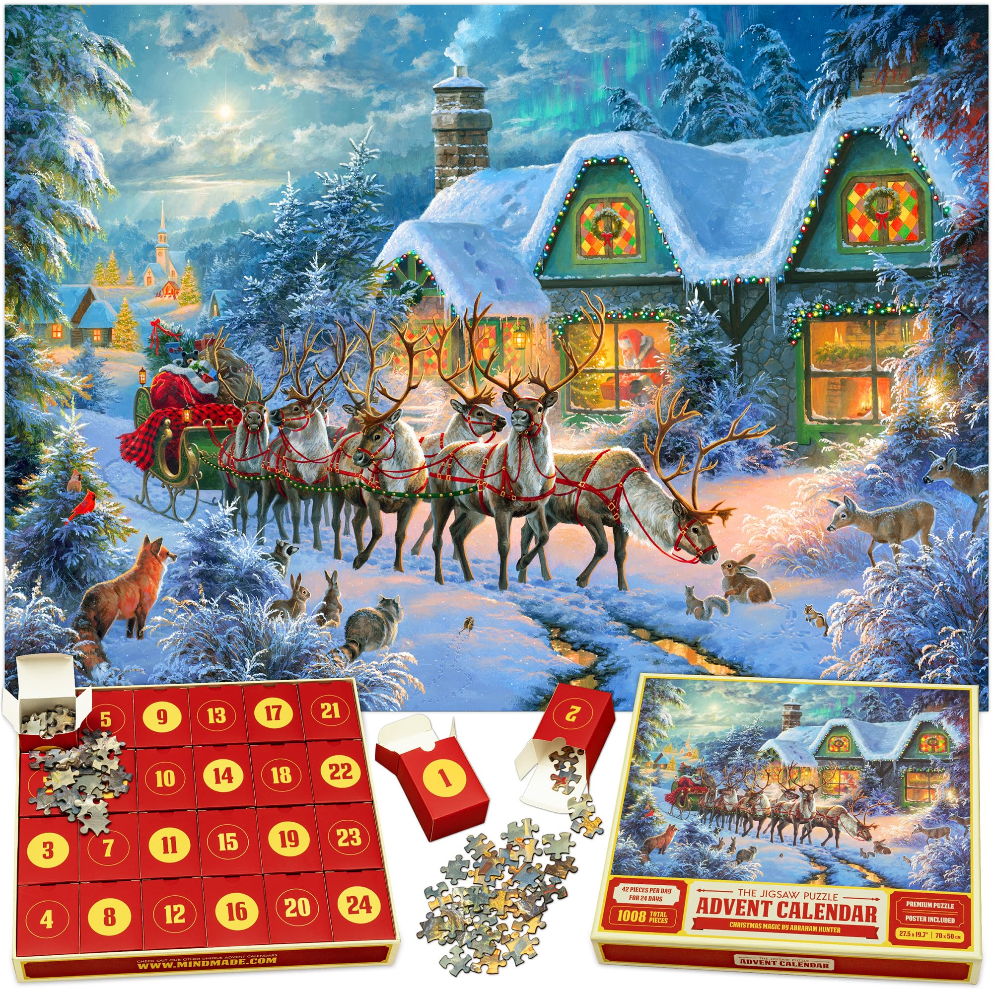 Mindmade, calendrier de l'Avent puzzle 1008 pièces « La Magie de Noël » — idée cadeau