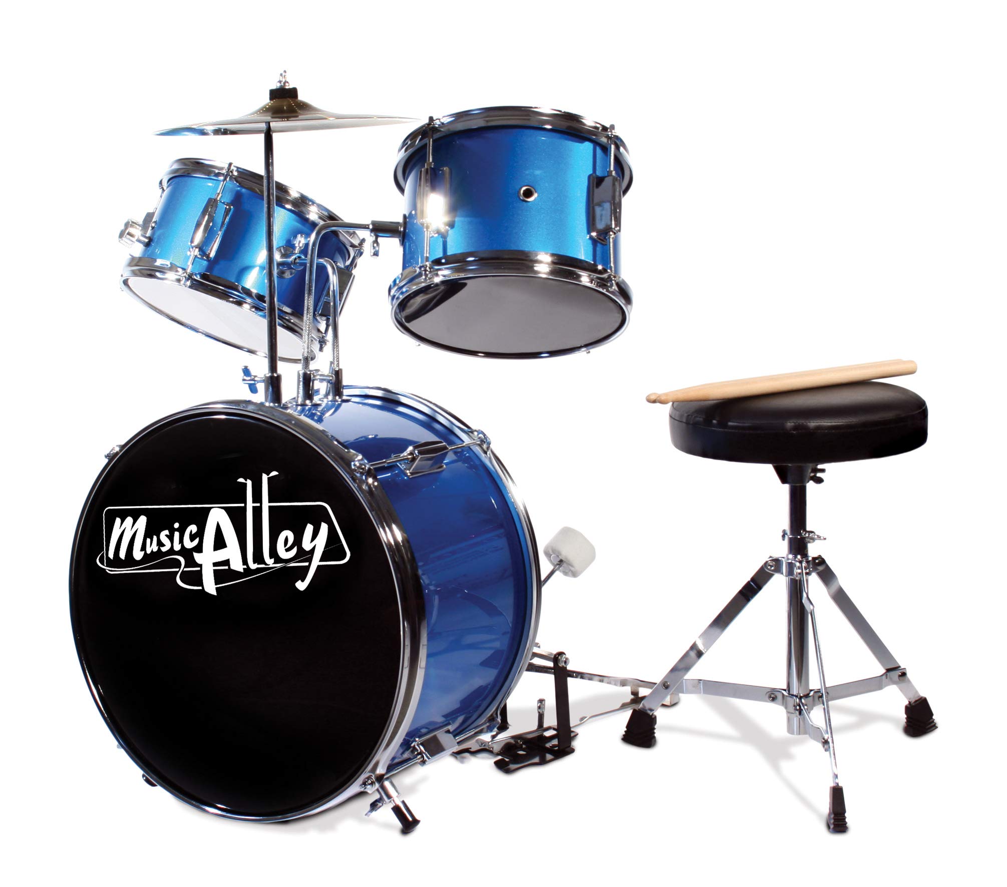Music Alley, batterie enfant 3 pièces avec tabouret et cymbale