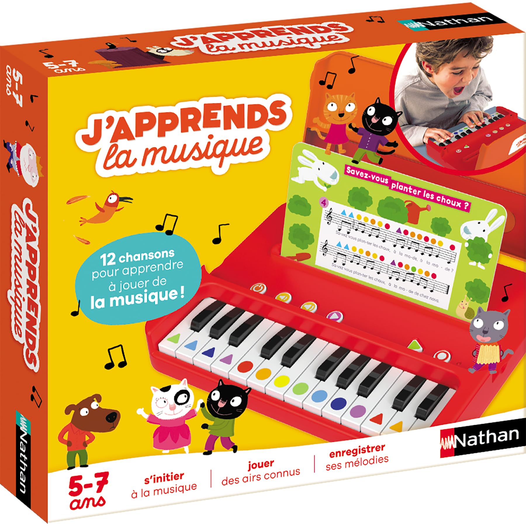 Nathan J'apprends la Musique, piano électronique et 12 partitions