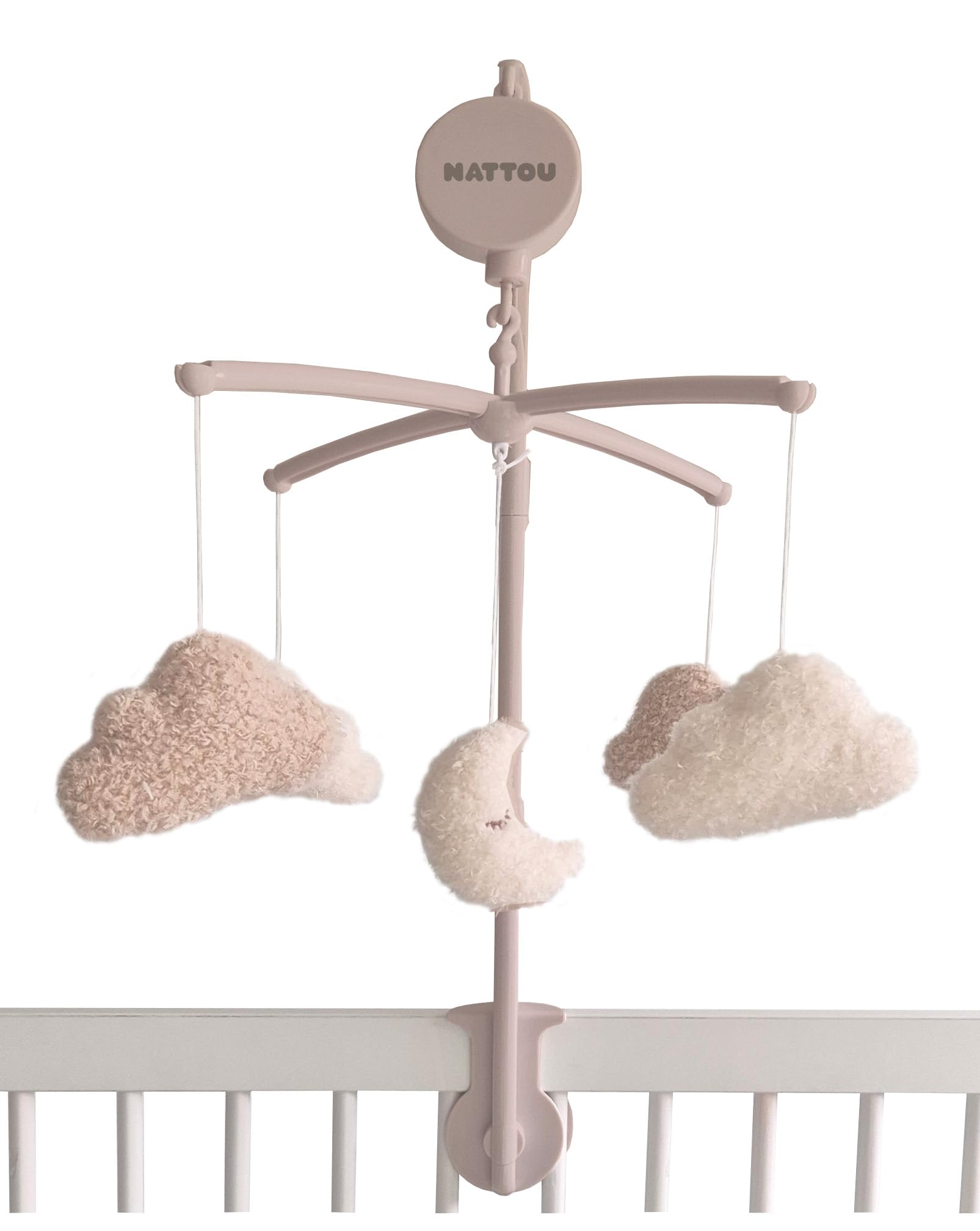 Nattou Mobile musical en bois Lune et Nuages, collection Teddy — idée cadeau