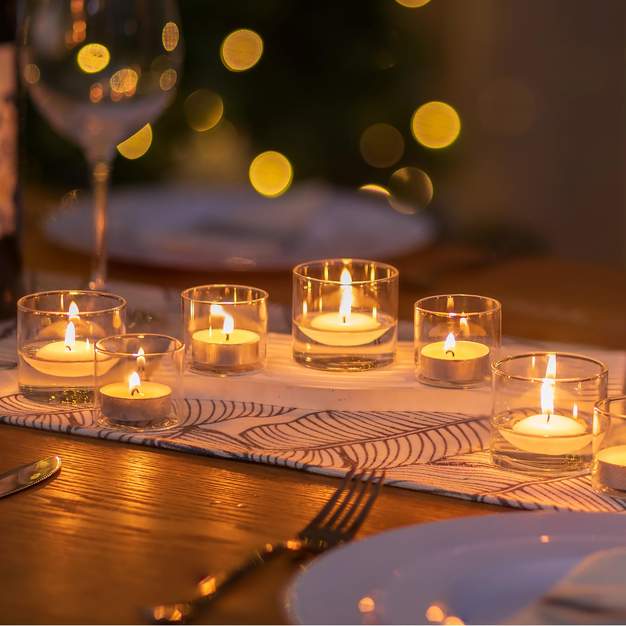 NUPTIO, 12 photophores en verre pour bougies chauffe-plat — idée cadeau