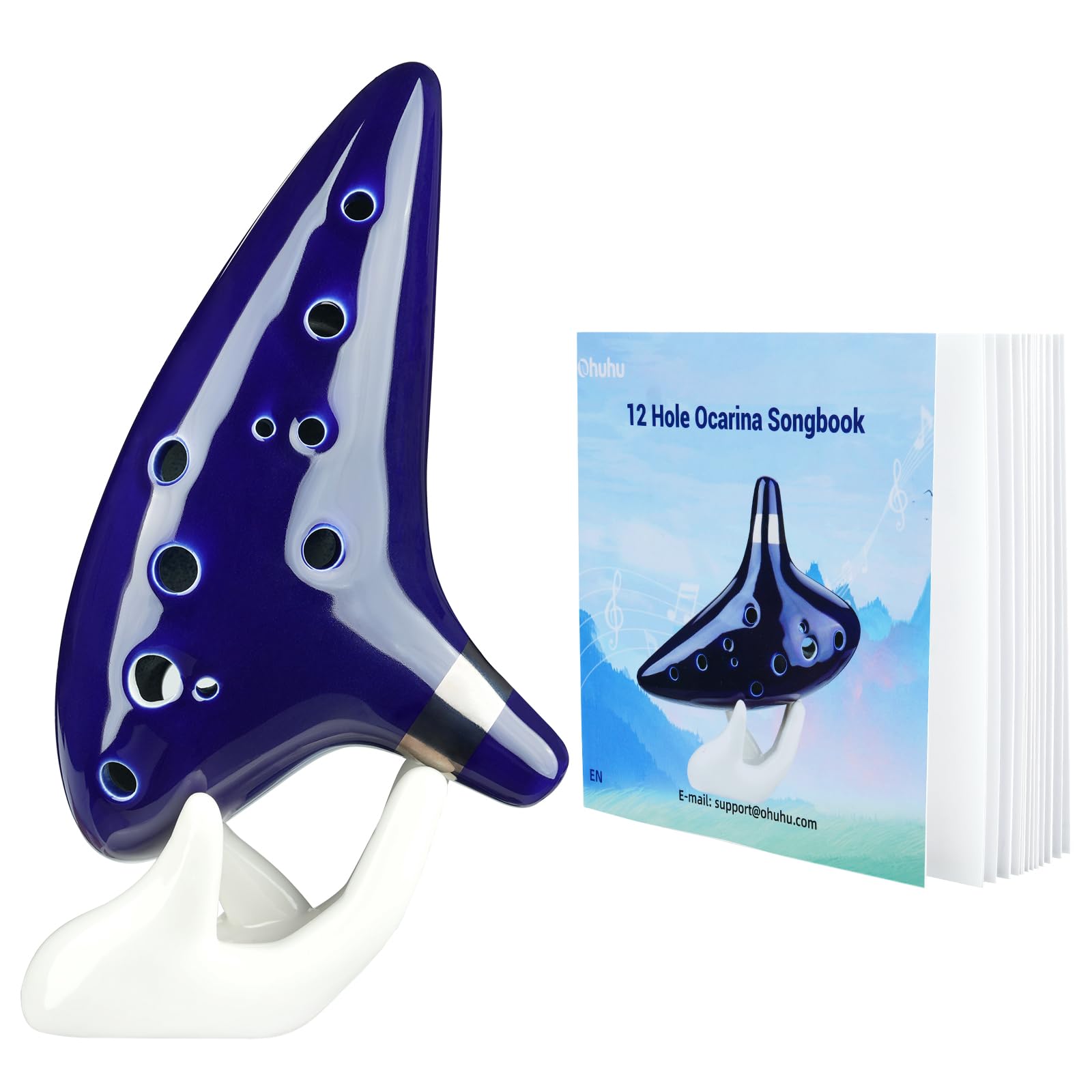 Ohuhu Ocarina 12 trous en céramique, alto en do — idée cadeau
