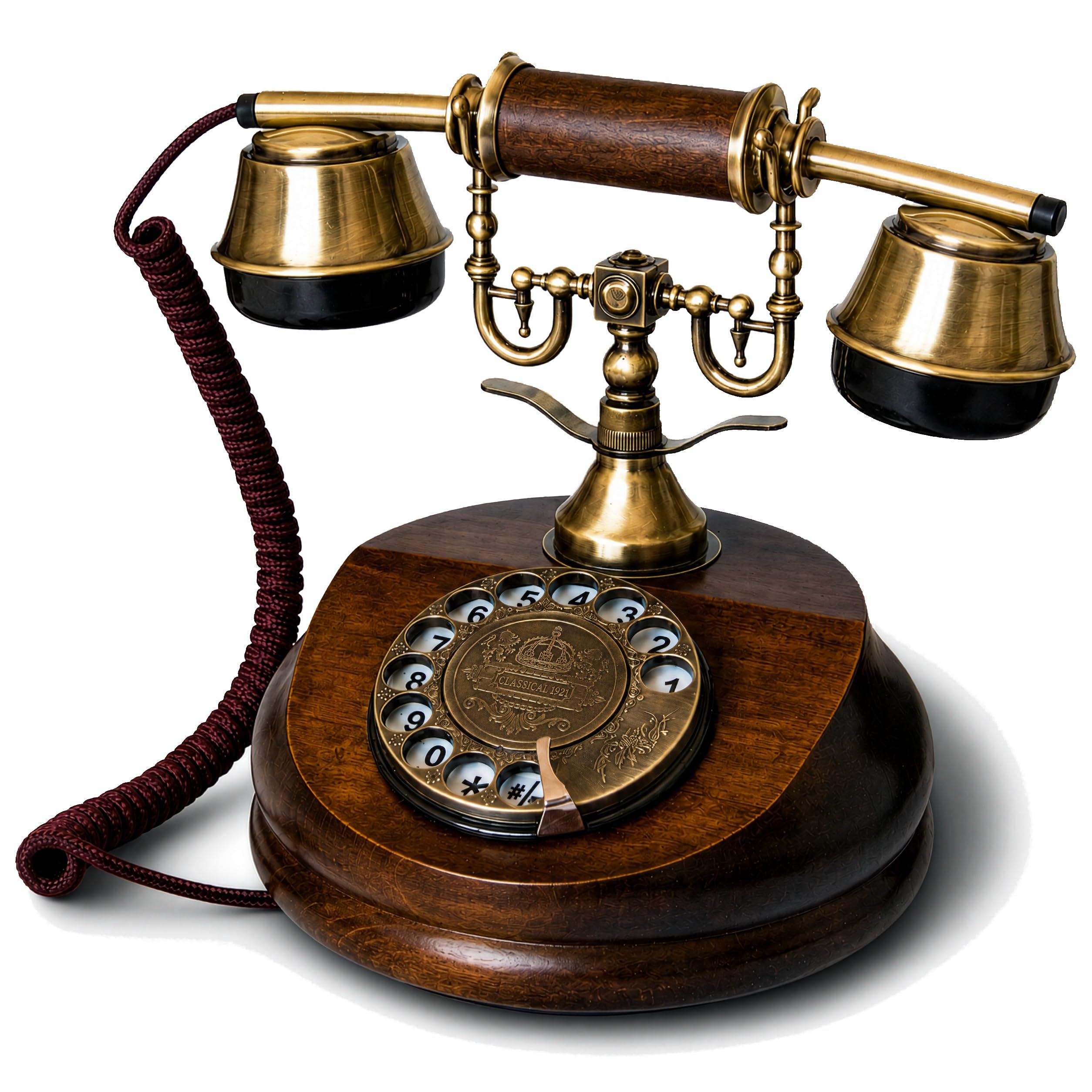 Opis 1921 Cable, téléphone fixe à cadran en bois — idée cadeau