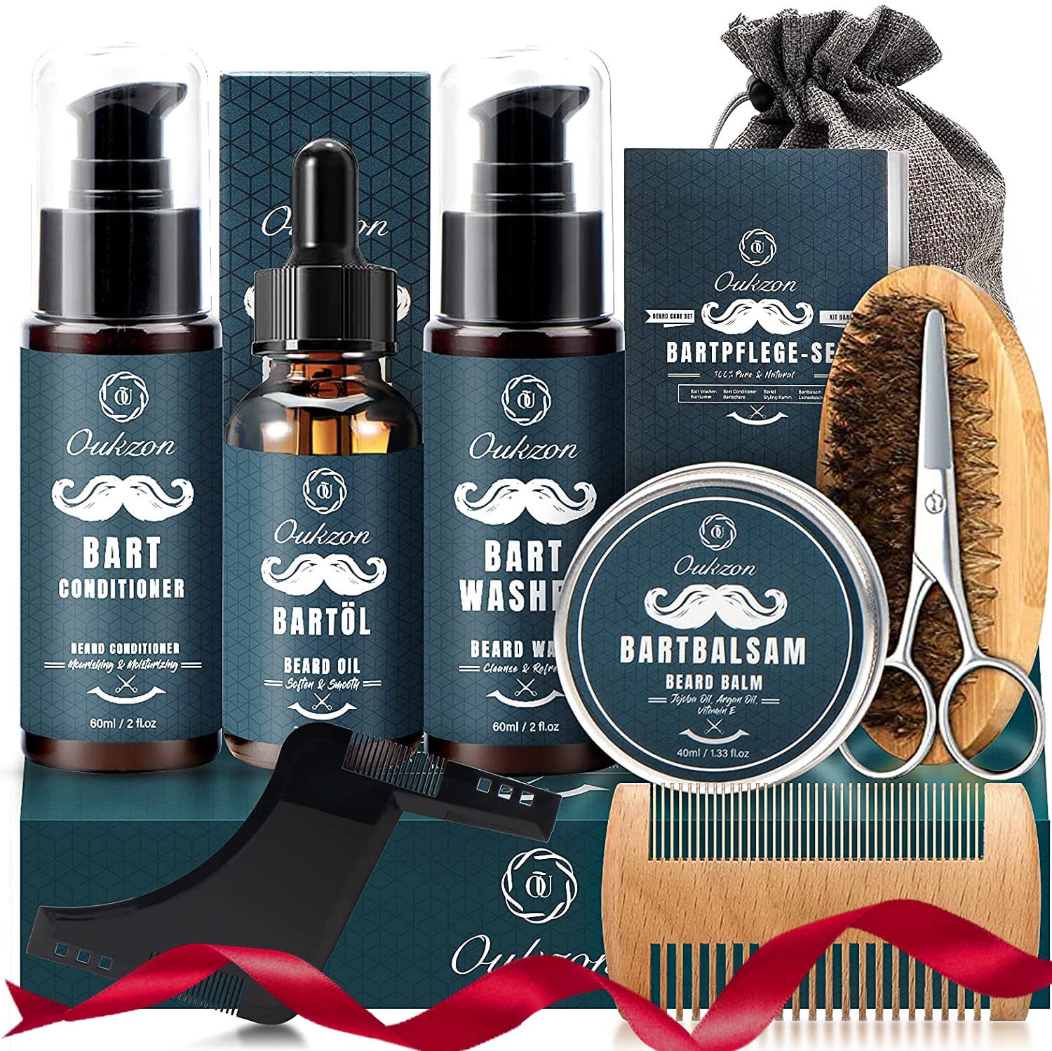 Oukzon, coffret soin de la barbe 10 en 1 — cadeau drôle et insolite