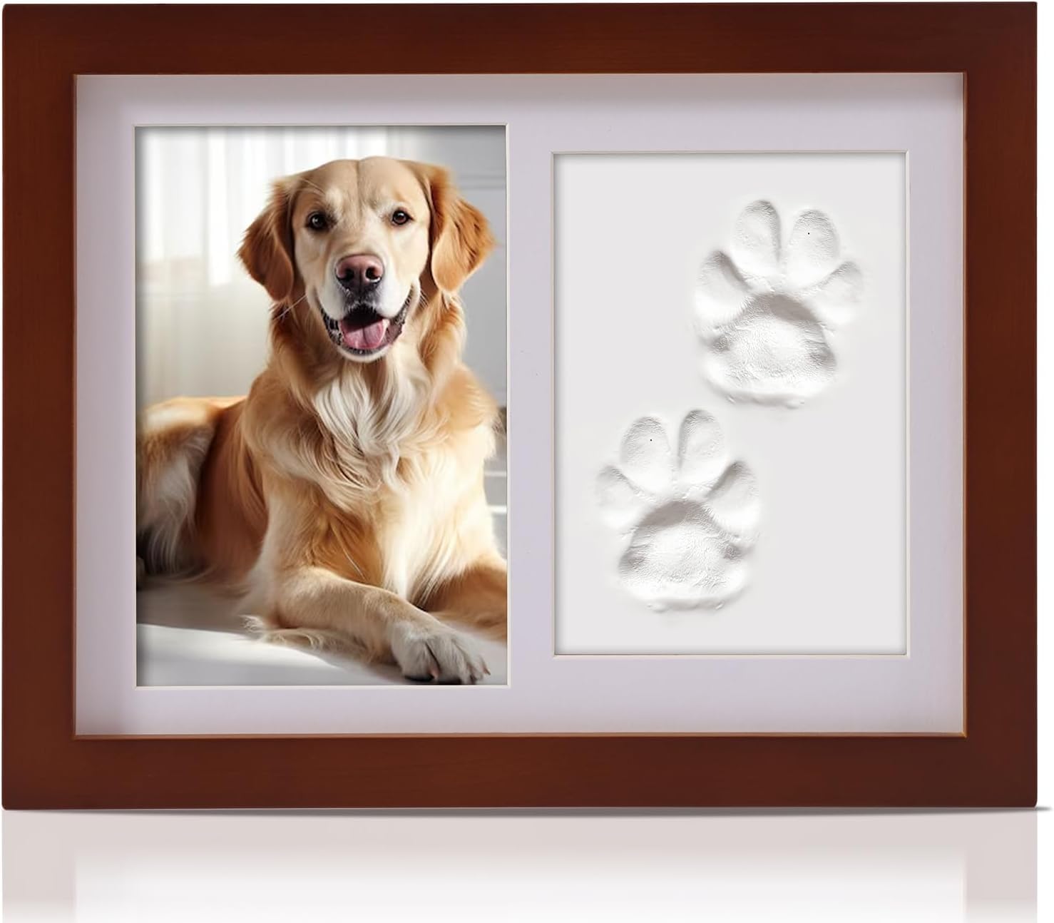 PewinGo, cadre photo en bois avec kit d'empreinte de patte — idée cadeau