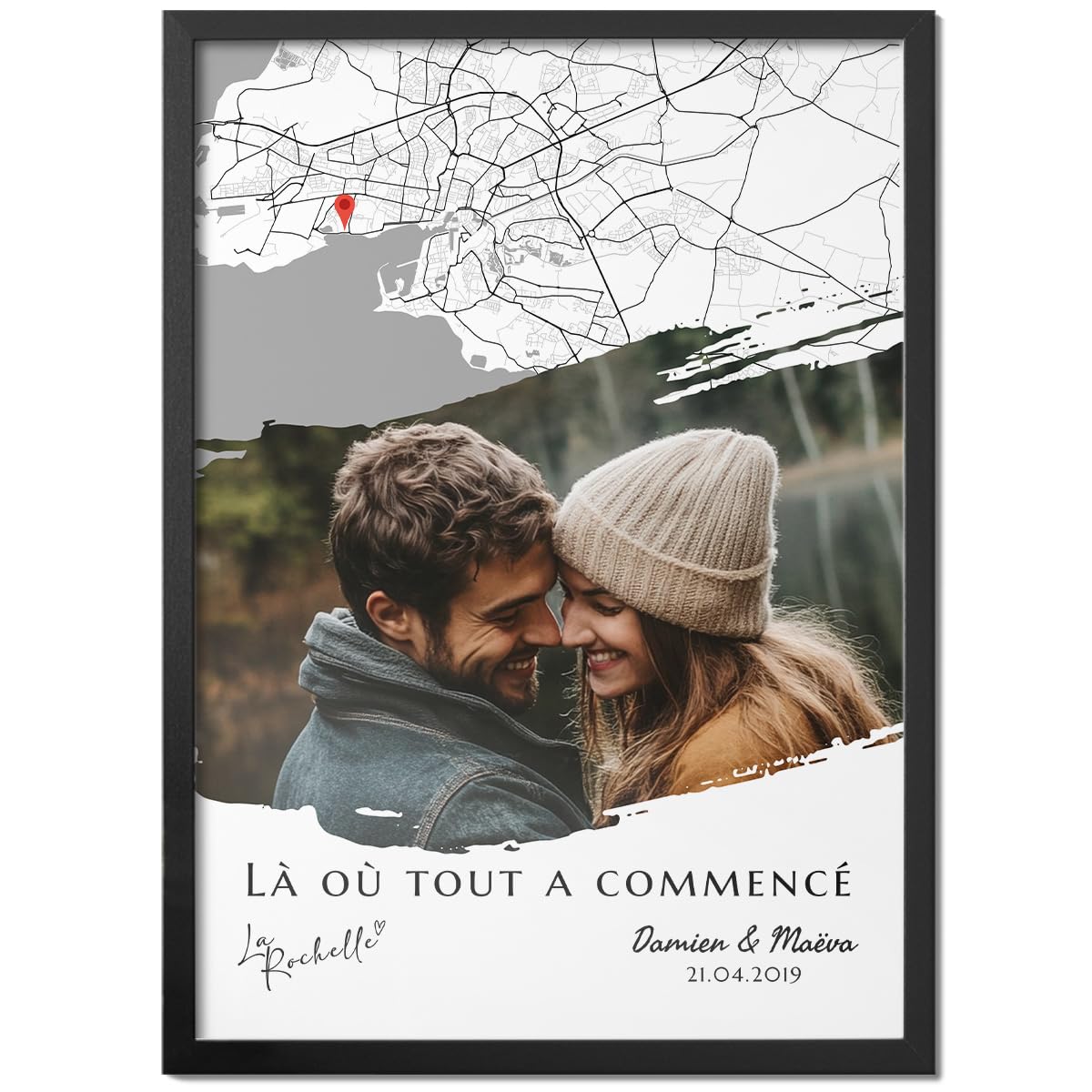 L'affiche couple personnalisée « Là où tout a commencé » Pictalia — idée cadeau