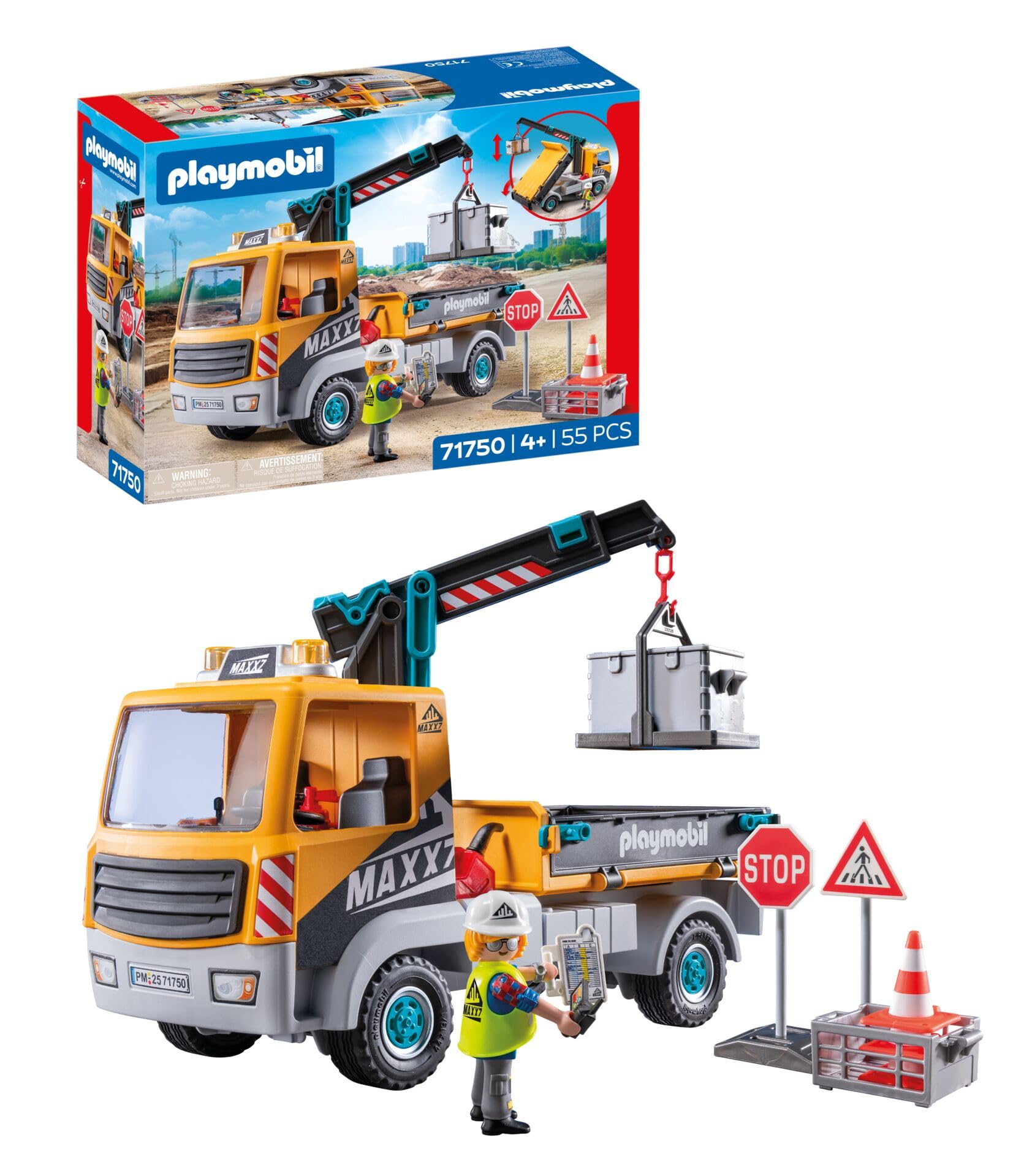 Playmobil Action Heroes Camion de chantier avec grue (71750) — cadeau drôle et insolite