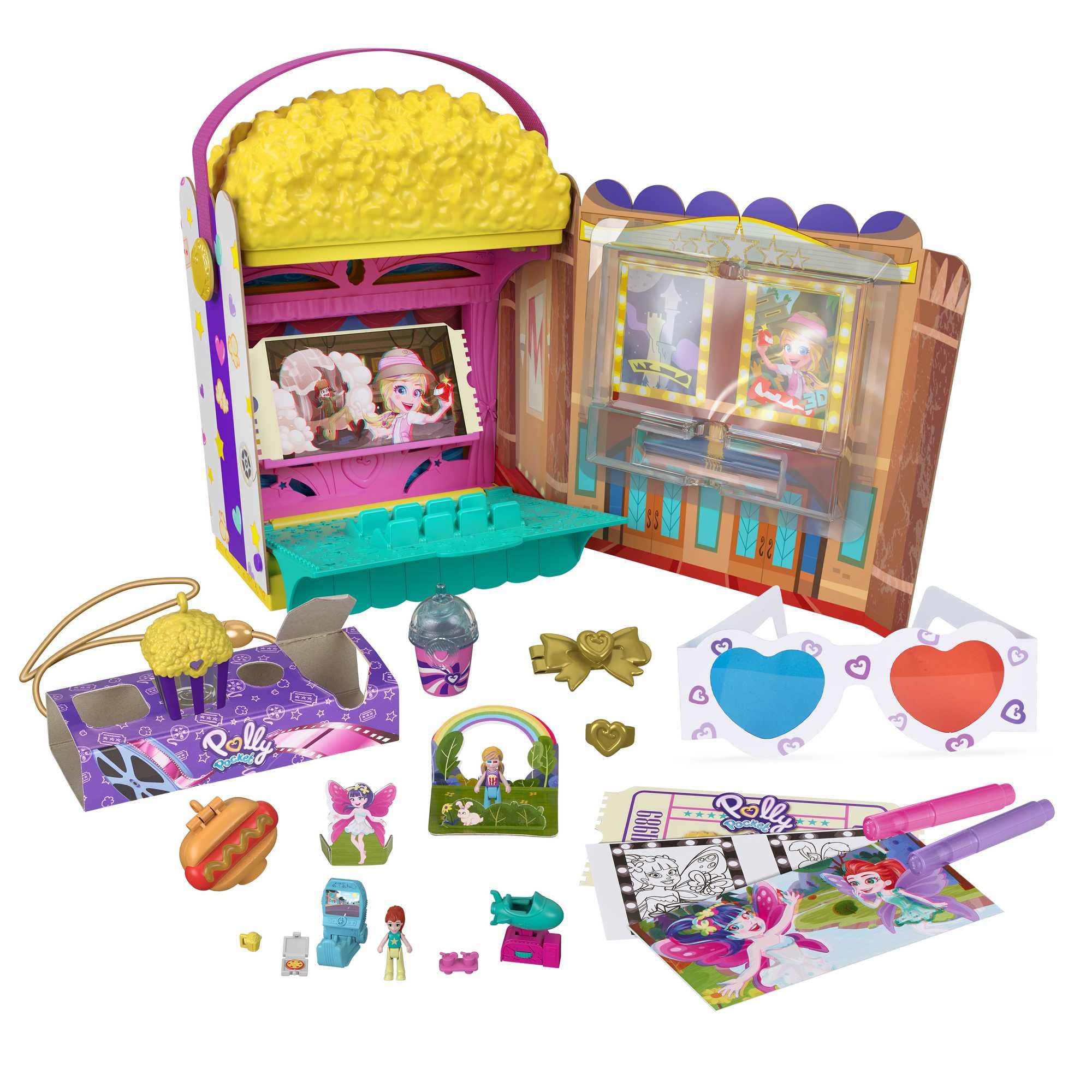 Le coffret Polly Pocket Popcorn Surprises, mini-cinéma — idée cadeau