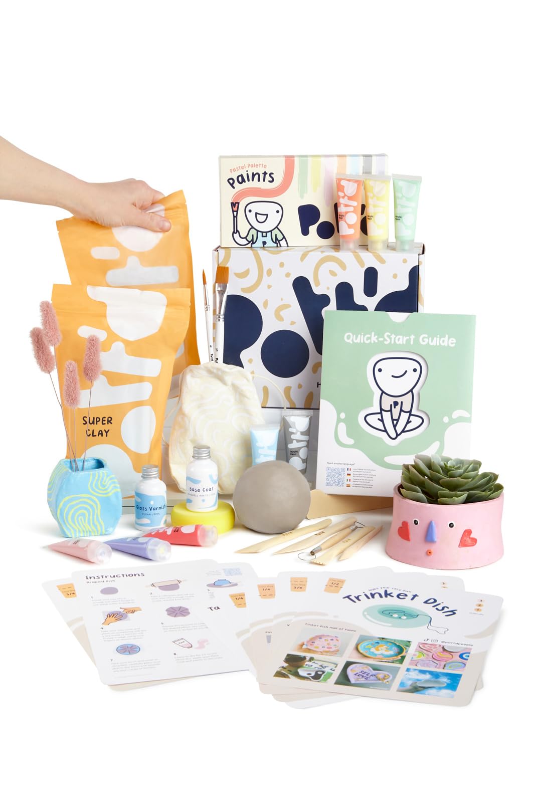Pott'd, kit de poterie adulte avec 2 kg d'argile sans cuisson — cadeau drôle et insolite