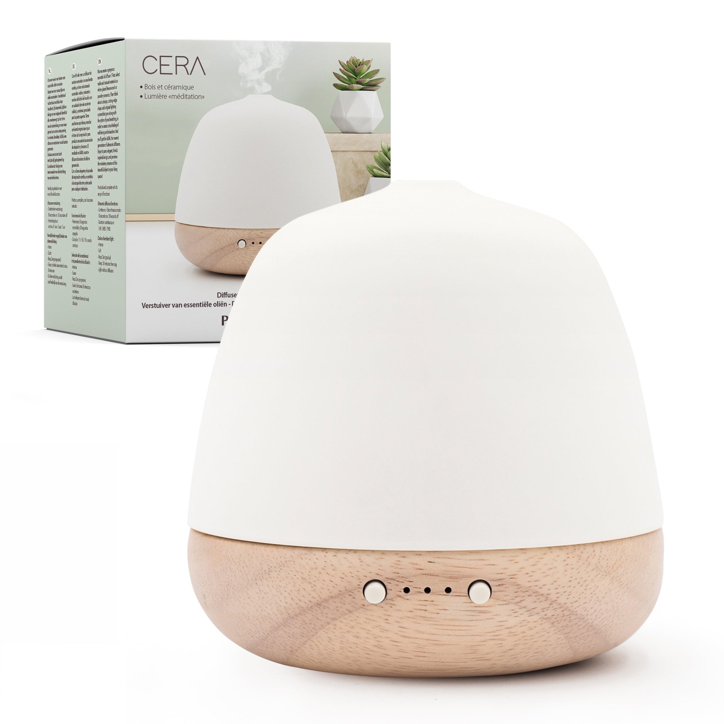 Pranarôm Cera, diffuseur ultrasonique bois et céramique — cadeau drôle et insolite