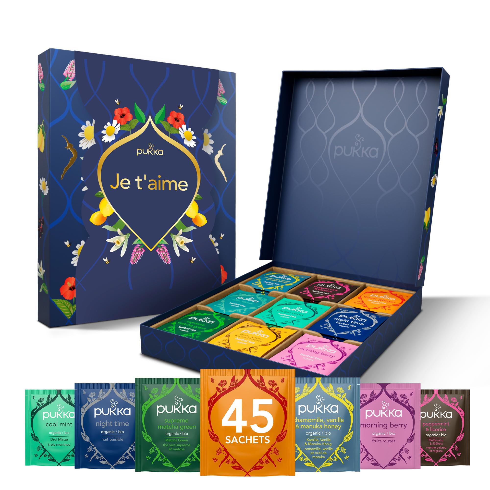 Le coffret Pukka Sélection « Je t'aime », tisanes et thé bio — cadeau drôle et insolite