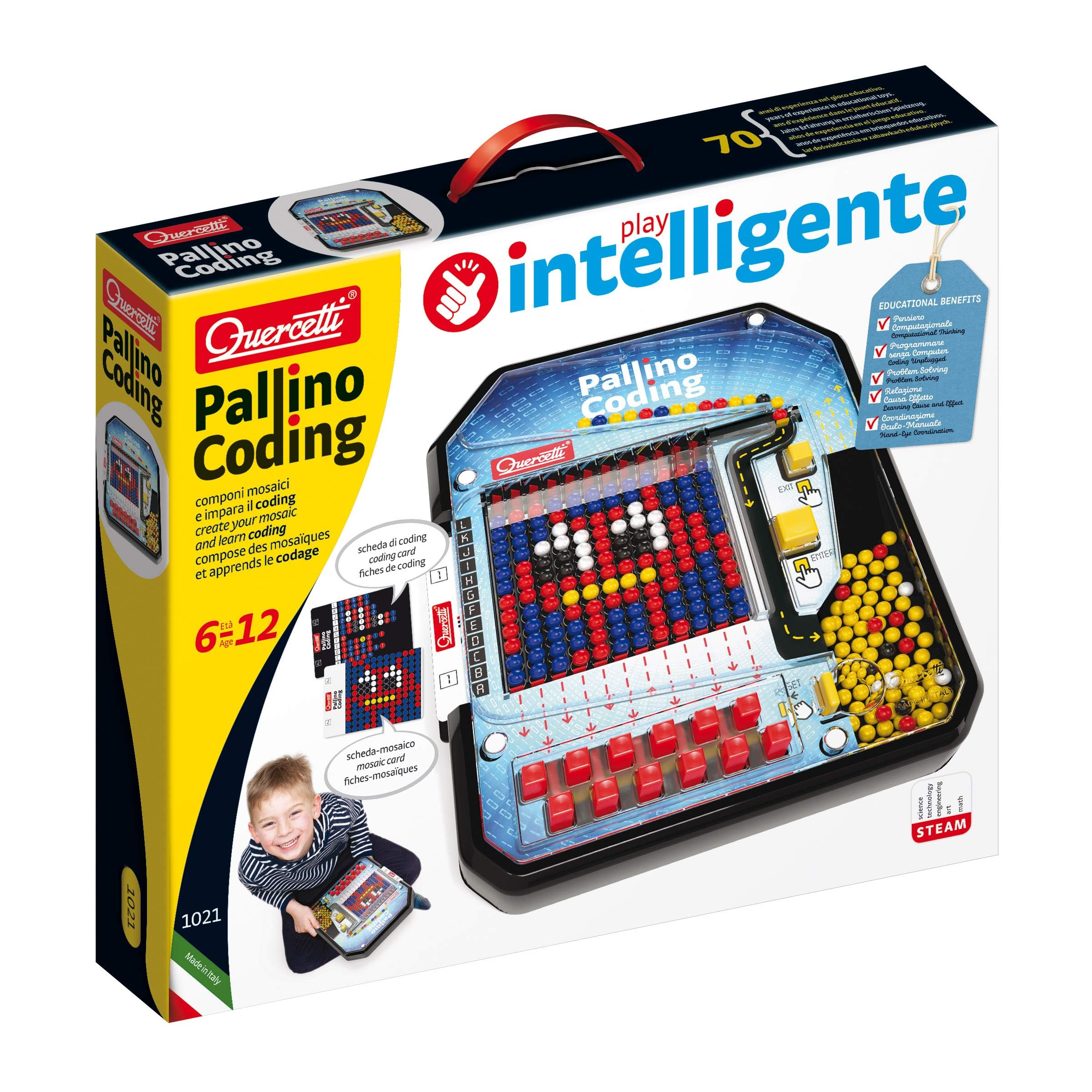 Quercetti Pallino Coding, mosaïque de billes à algorithme — cadeau drôle et insolite