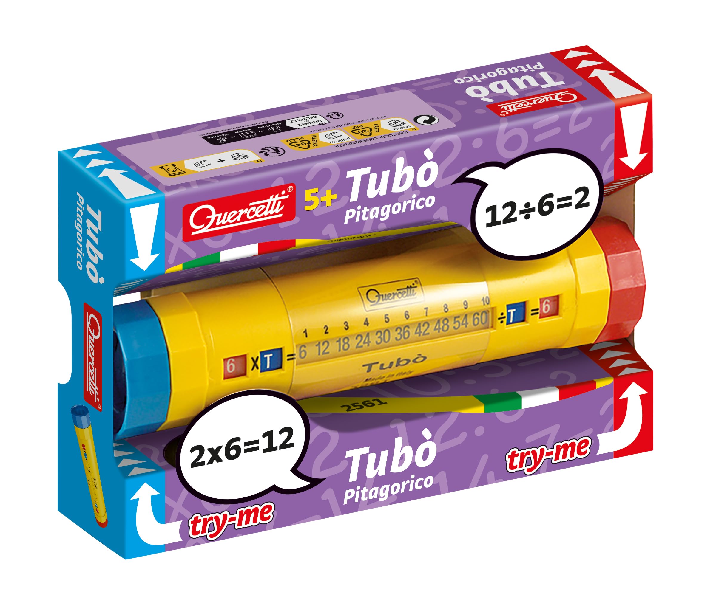 Quercetti Tubò Pitagorique, tube des tables de multiplication — cadeau drôle et insolite