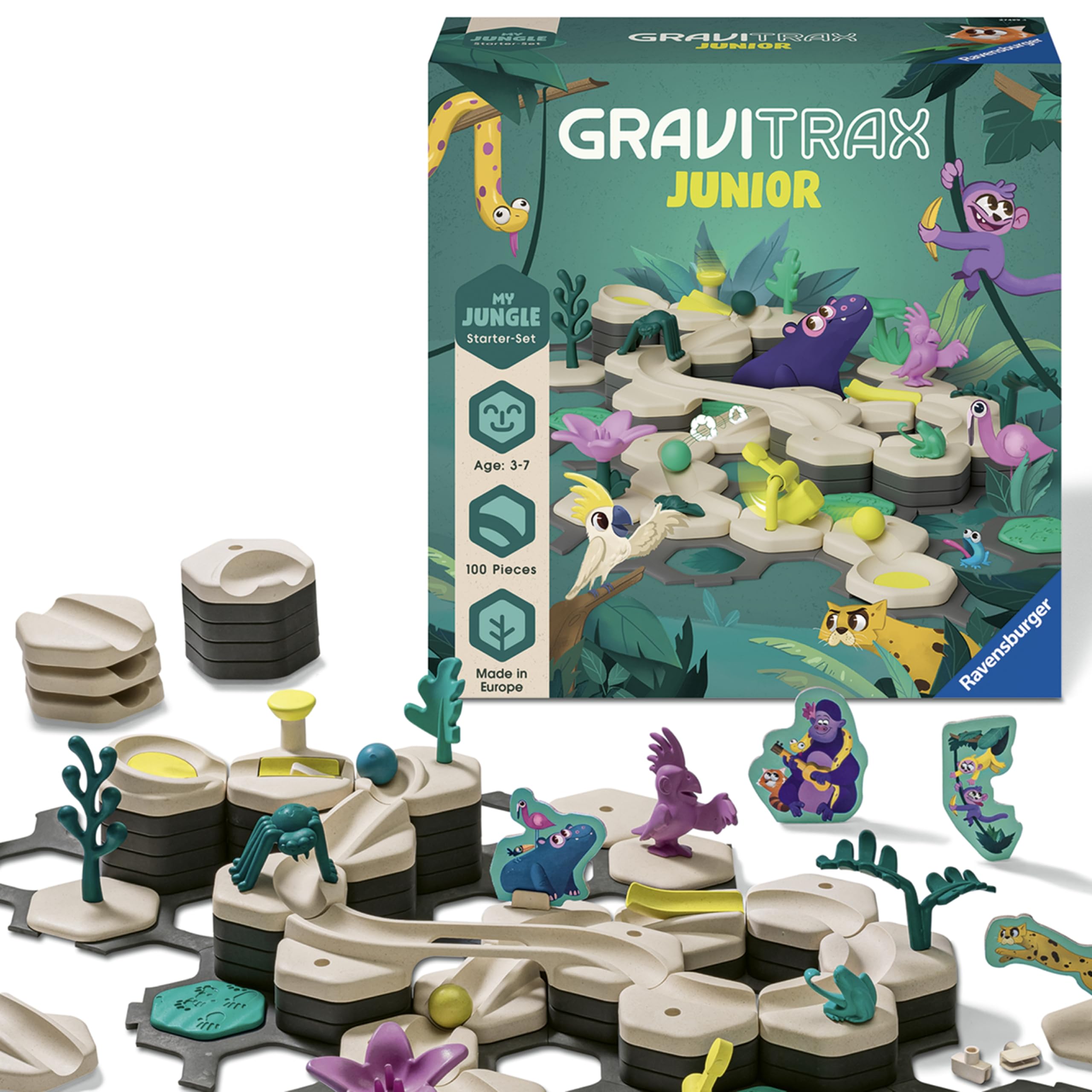 Ravensburger, GraviTrax Junior Starter Set My Jungle, 100 pièces — cadeau drôle et insolite