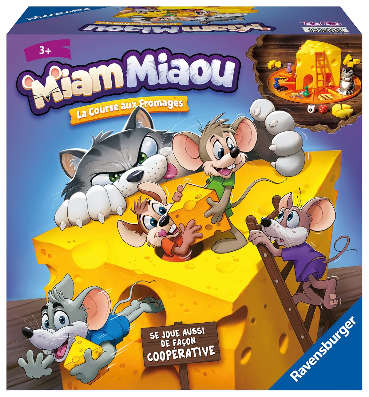 Ravensburger Miam Miaou, la course aux fromages dès 3 ans — idée cadeau