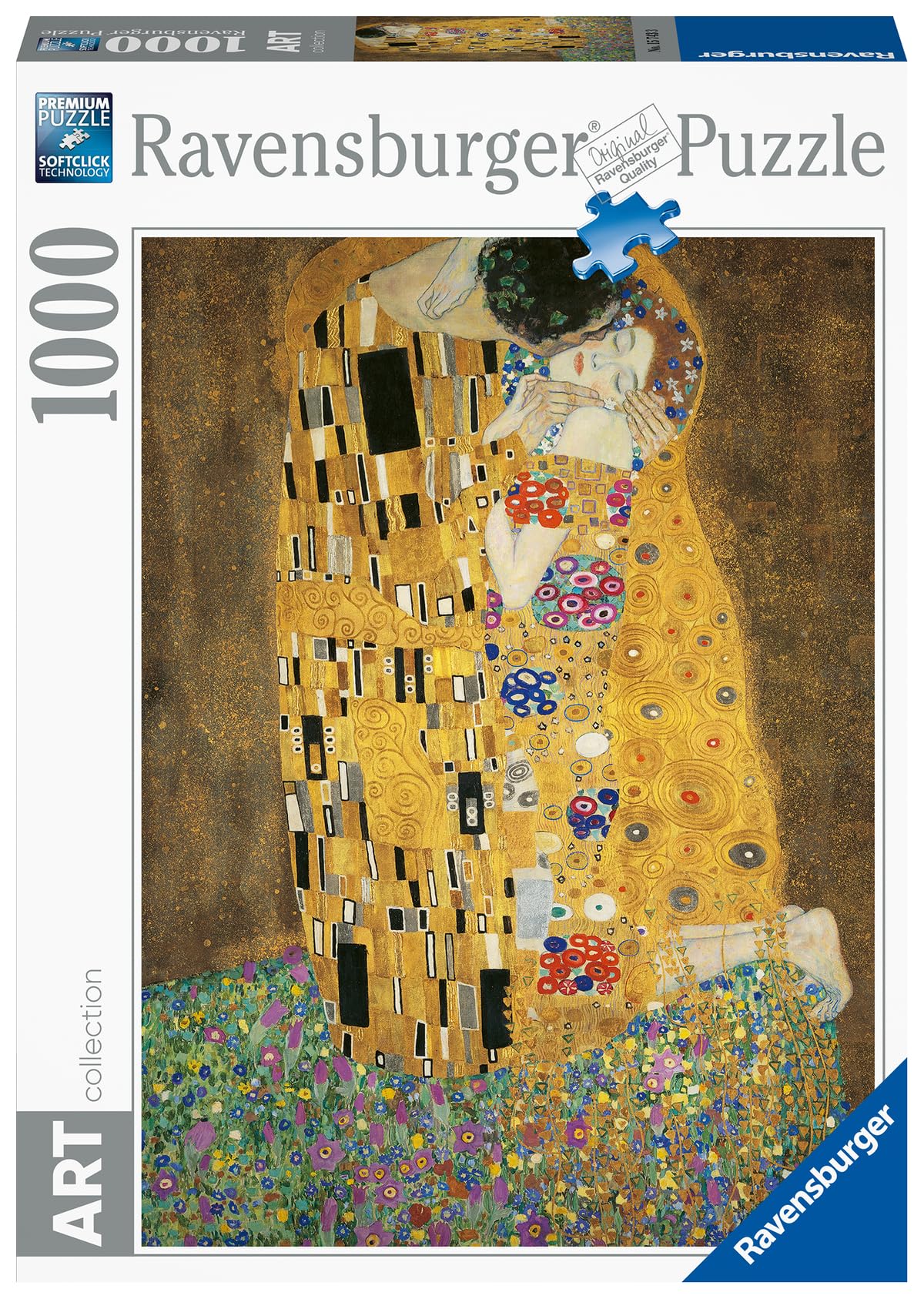 Ravensburger, puzzle 1000 pièces Art Collection, Le Baiser de Klimt (15743) — cadeau drôle et insolite