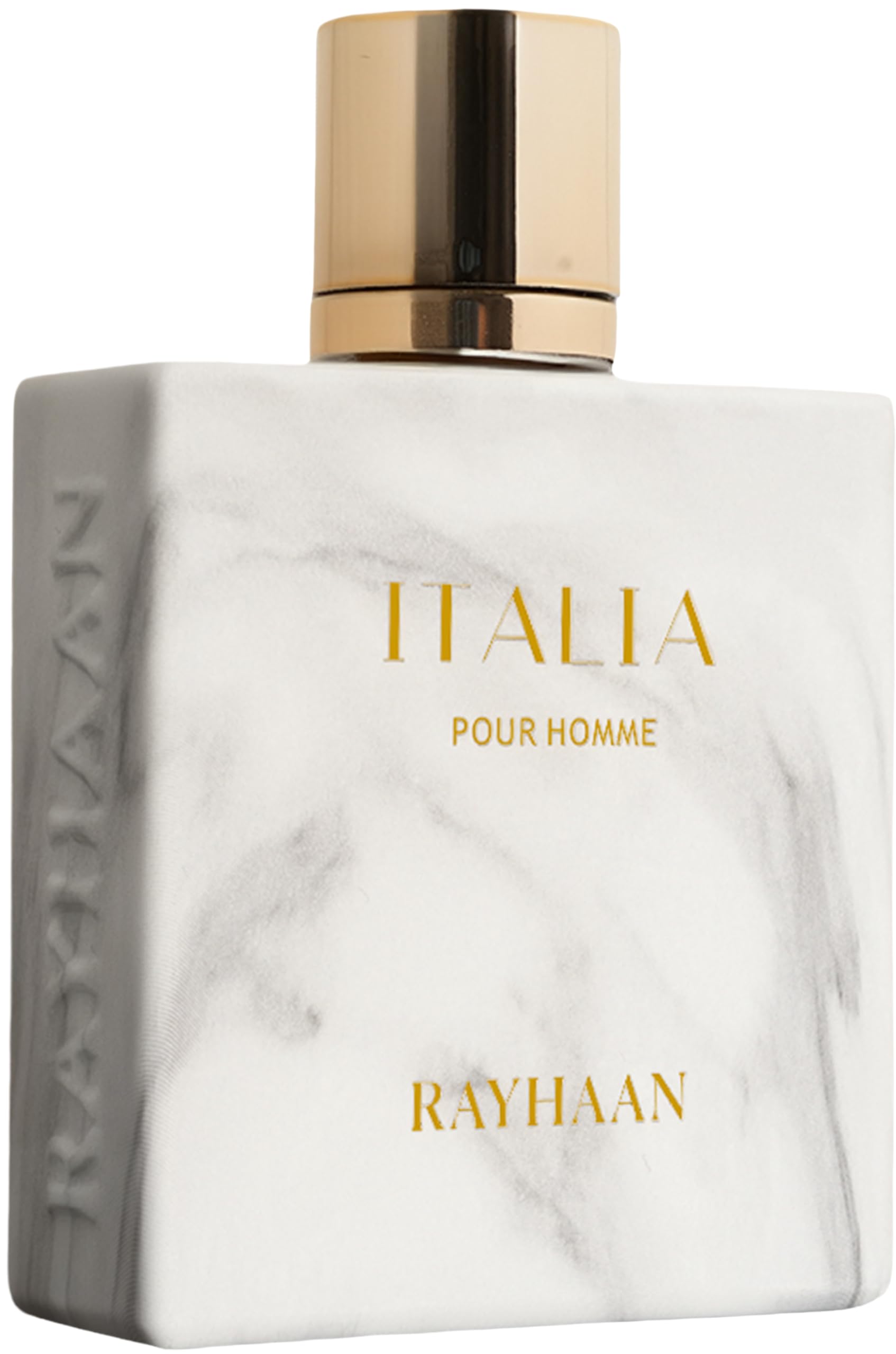 Rayhaan Italia, eau de parfum homme 100 ml en flacon marbre blanc — idée cadeau