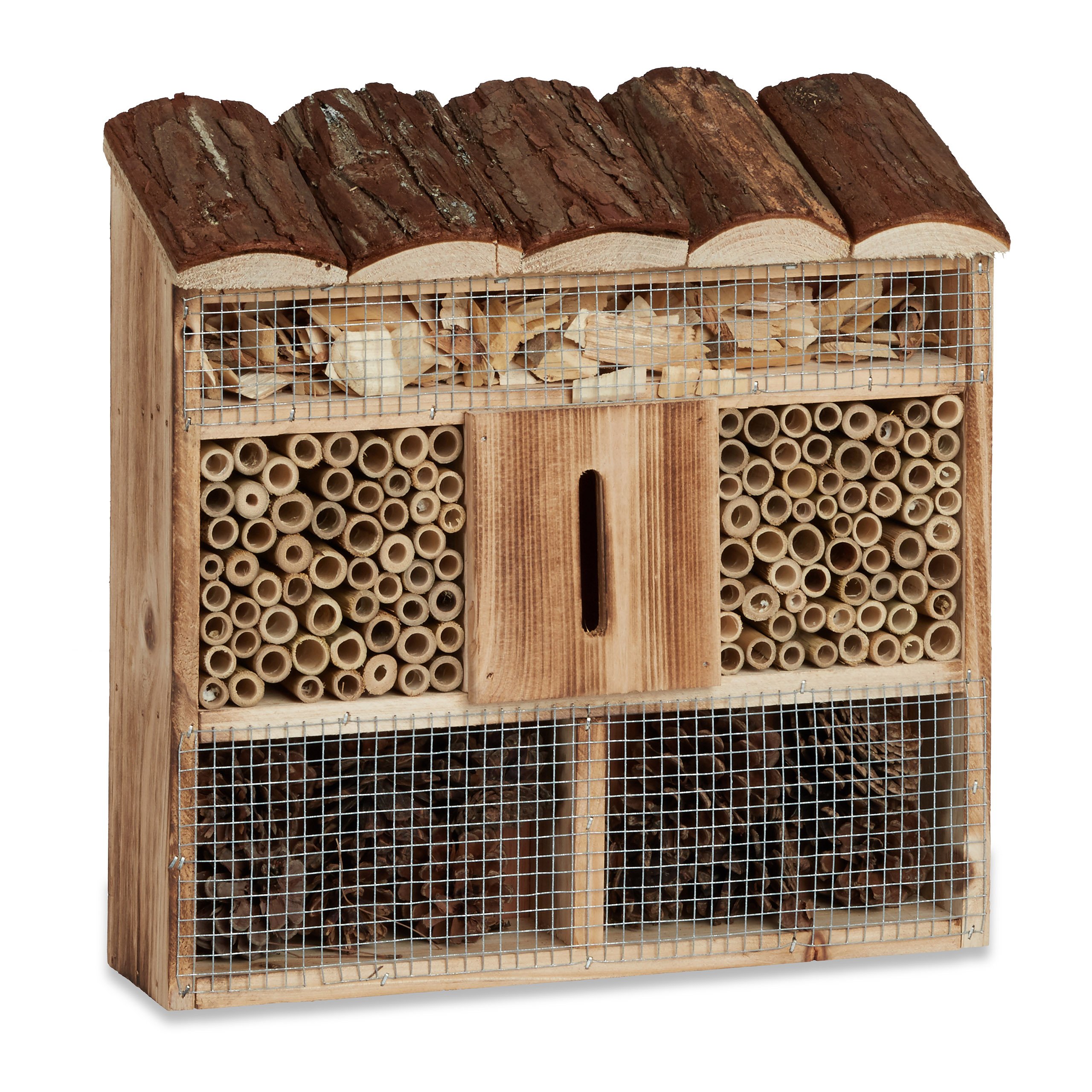 Relaxdays, hôtel à insectes en bois à suspendre, 31 x 30 cm — idée cadeau
