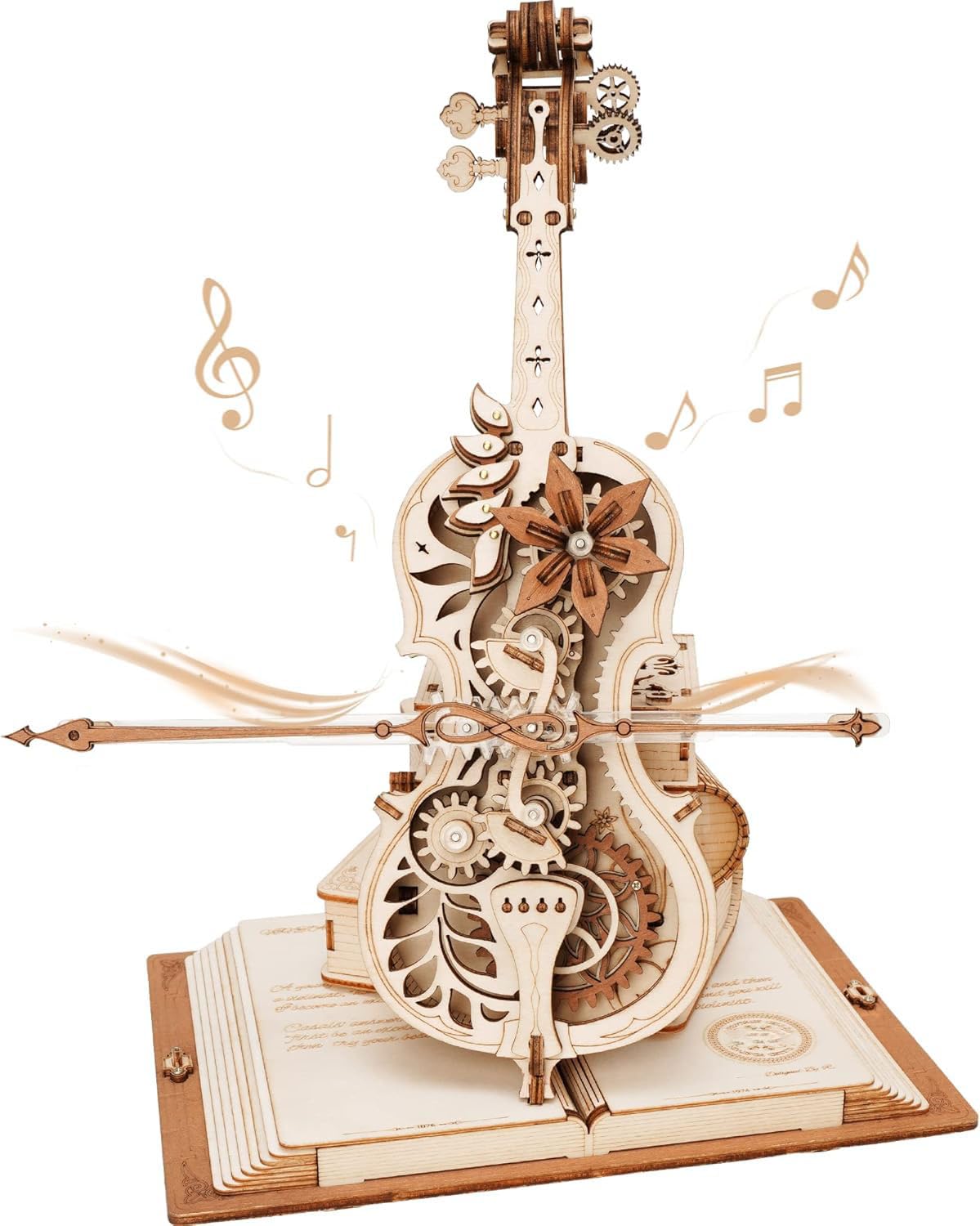 ROBOTIME, boîte à musique violoncelle en puzzle 3D de bois — cadeau drôle et insolite