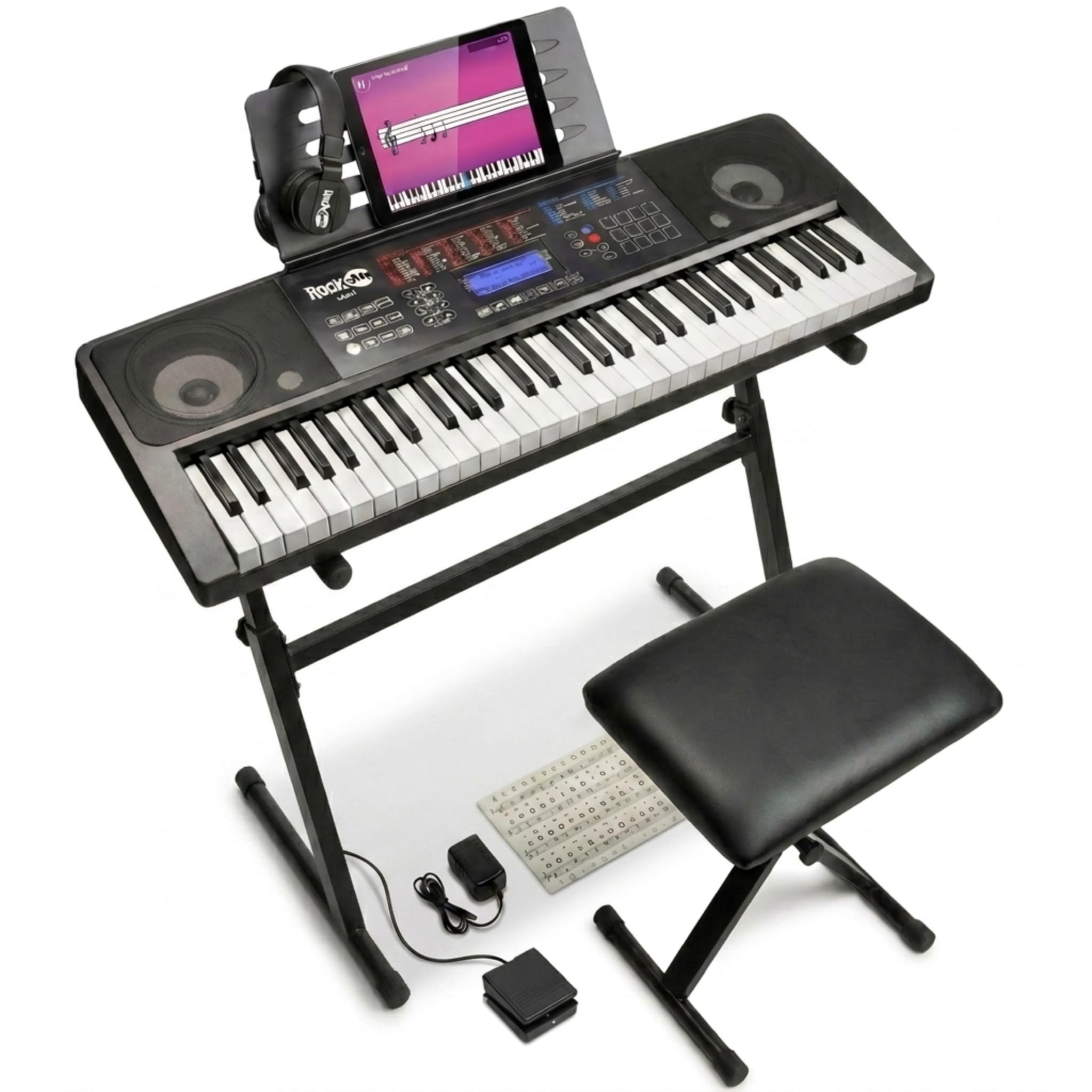 RockJam RJ761, kit clavier piano 61 touches avec tabouret et pédale