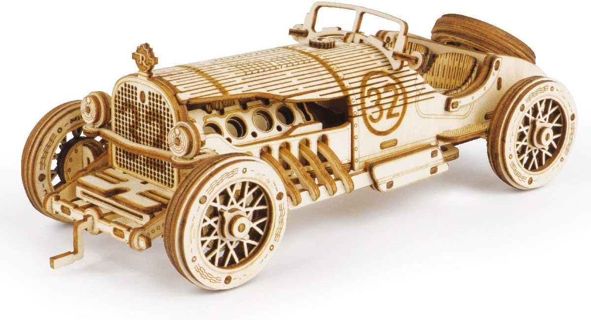 ROKR voiture de Grand Prix en bois à construire, MC401 — idée cadeau