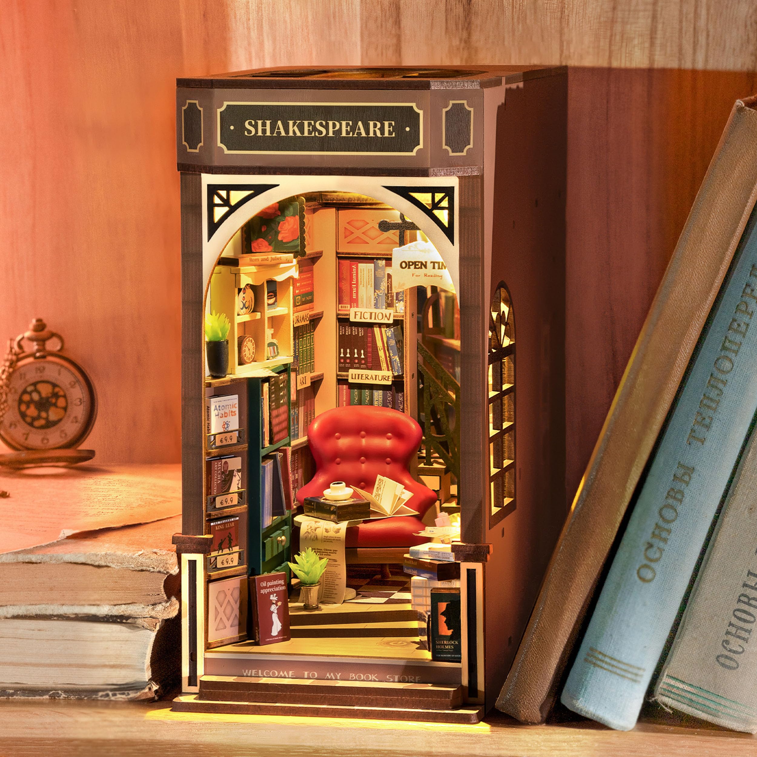Rolife Book Nook Shakespeare Bookstore avec lumières