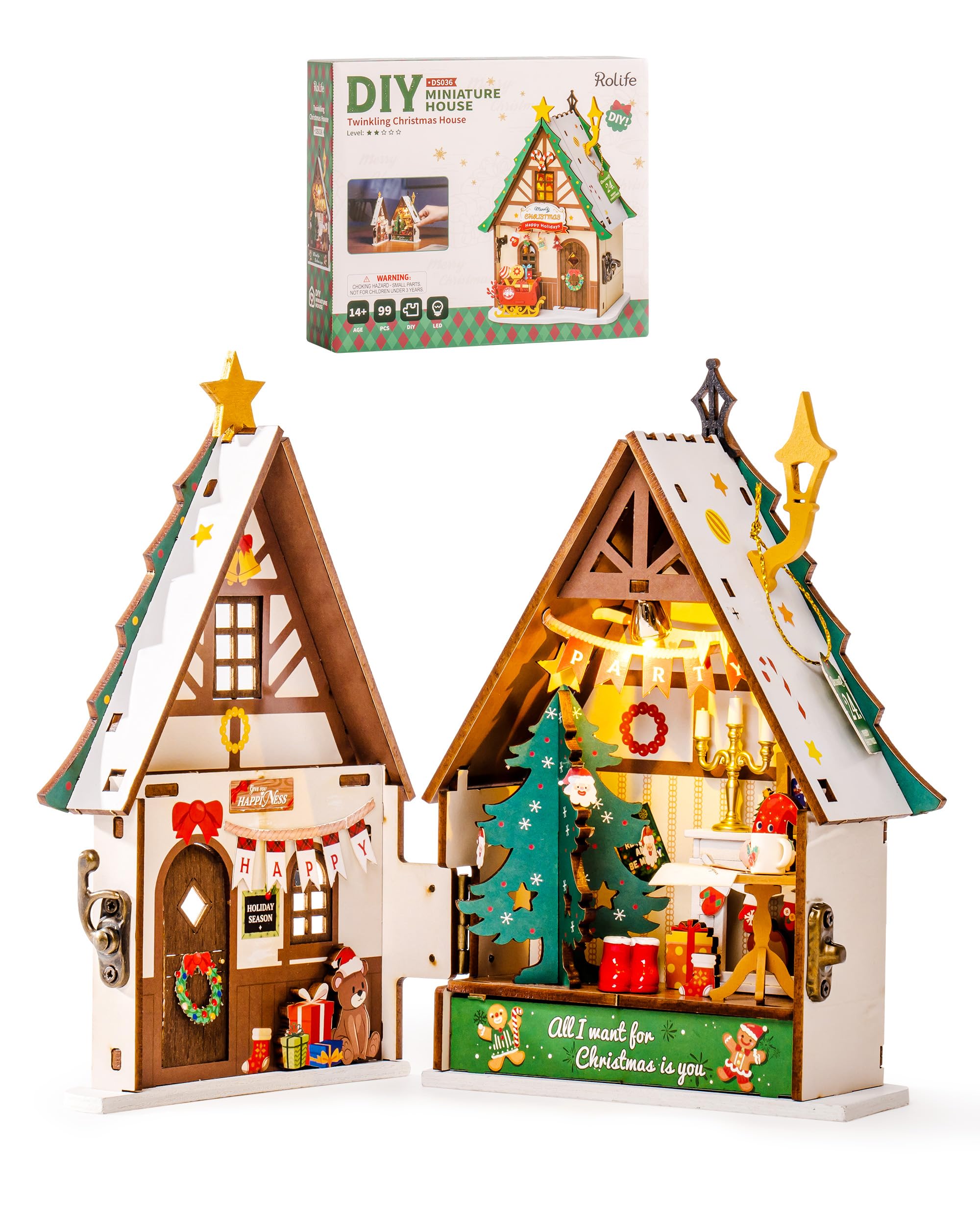 Rolife Twinkling Christmas, maison miniature de Noël à construire — idée cadeau