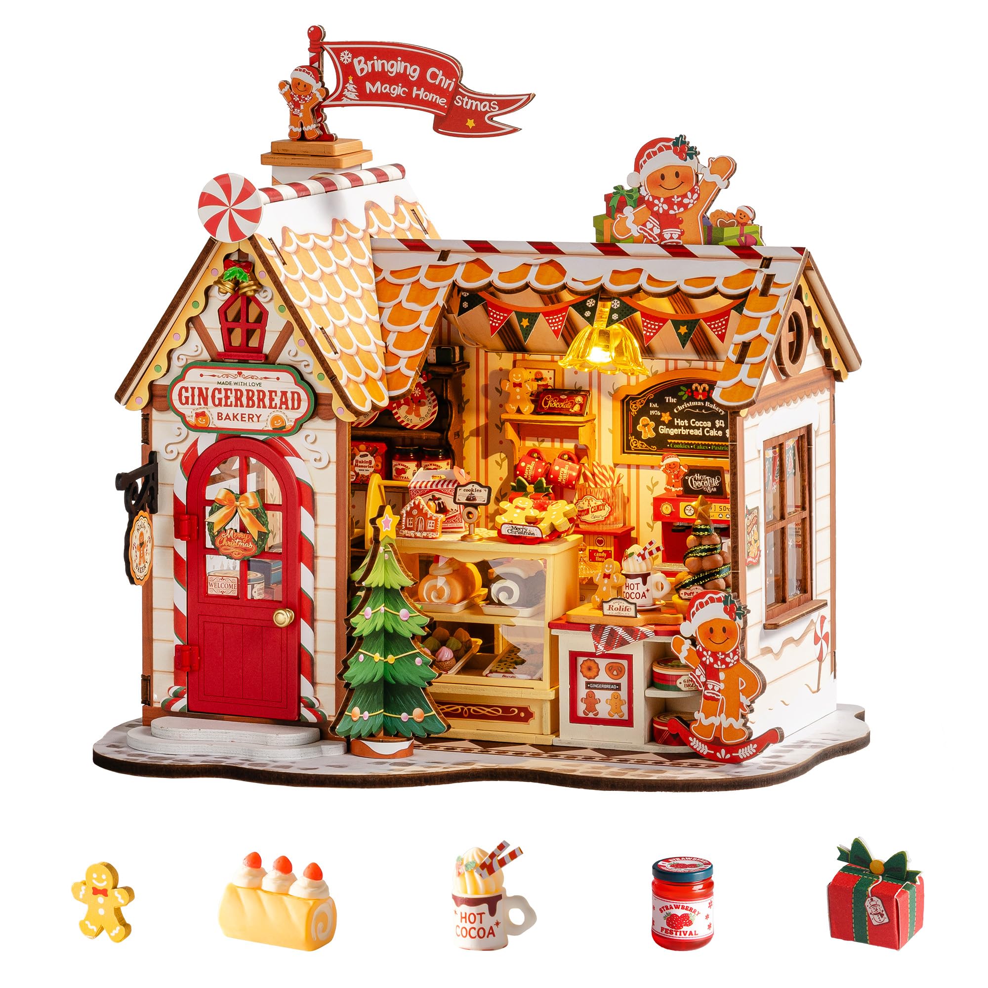 Rolife maison miniature boulangerie pain d'épice, 250 pièces — idée cadeau