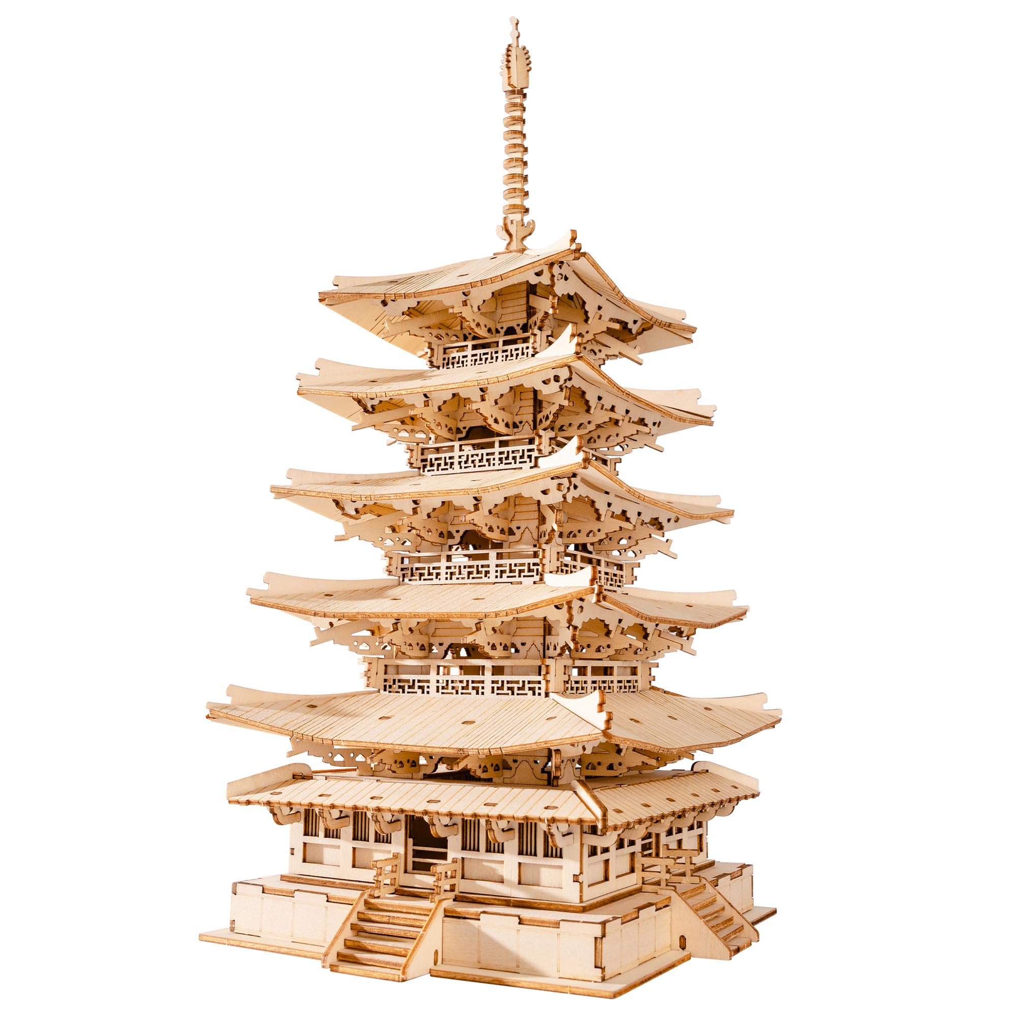 Rolife puzzle 3D en bois, pagode à cinq étages, 275 pièces — cadeau drôle et insolite