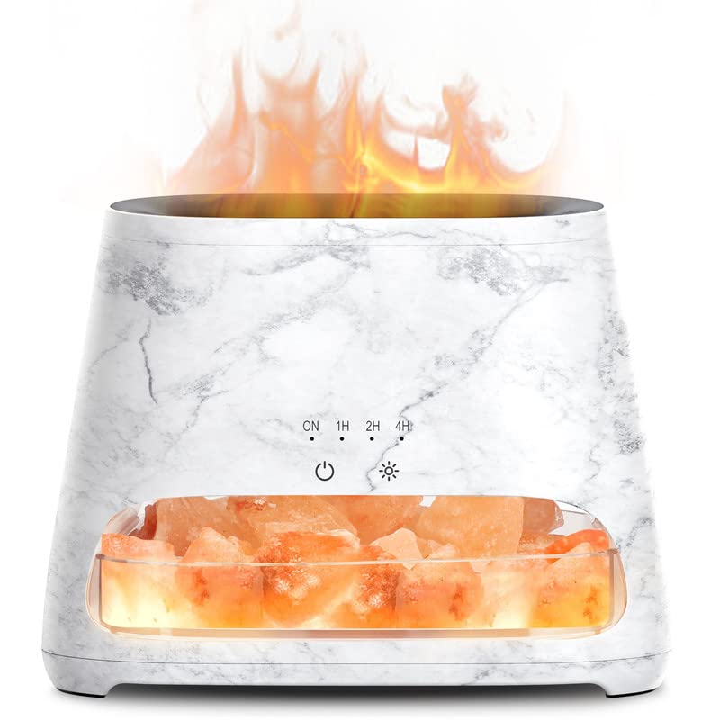 SALKING diffuseur d'huiles essentielles effet flamme et lampe à sel, 150 ml — idée cadeau original