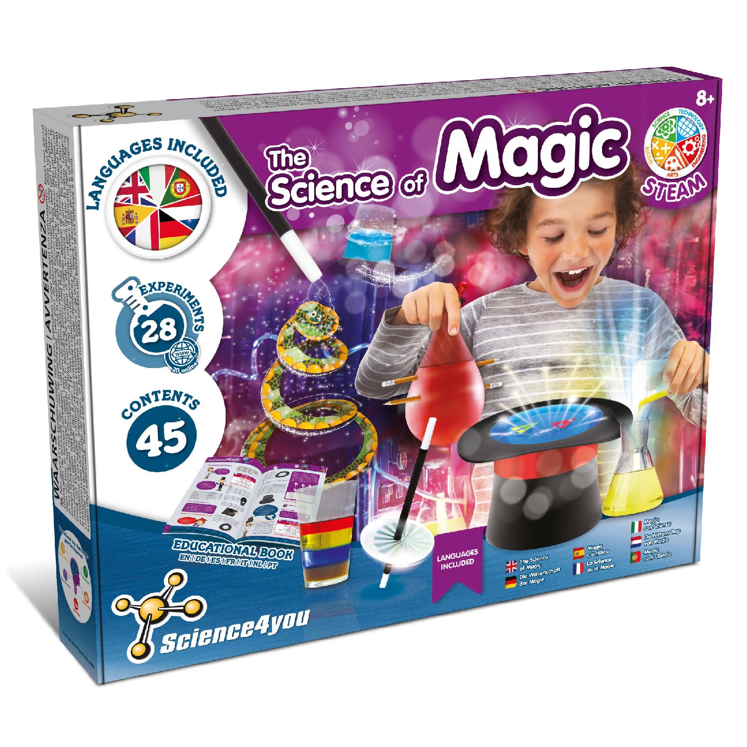 Science4you Science de la Magie, coffret de 28 tours — idée cadeau
