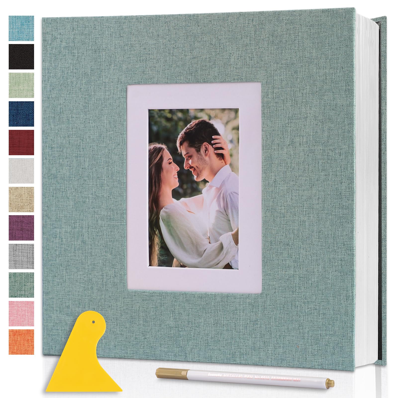 Album photo adhésif Semfalbuums 60 pages, couverture lin — idée cadeau