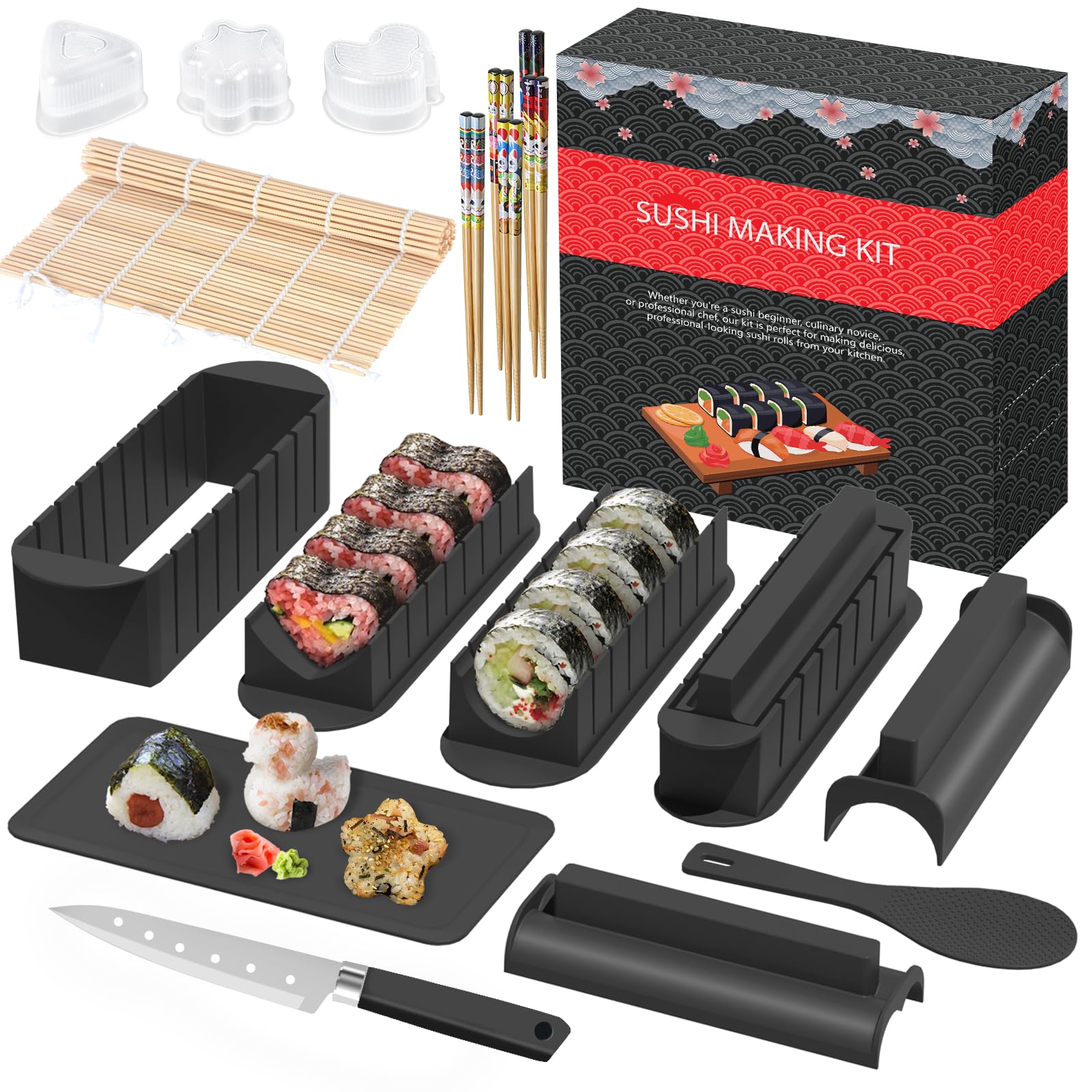SKYSER kit sushi maker 20 pièces, moules à presser