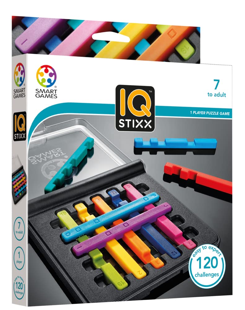 SmartGames IQ Stixx, casse-tête de bâtonnets à croiser, 120 défis — idée cadeau