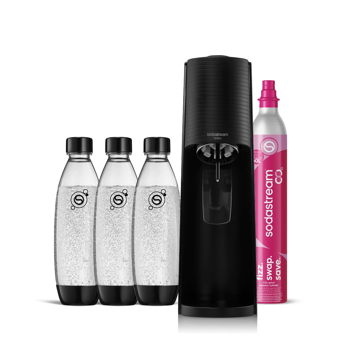 SodaStream Terra, machine à eau pétillante + pack de 3 bouteilles 1 L — cadeau drôle et insolite
