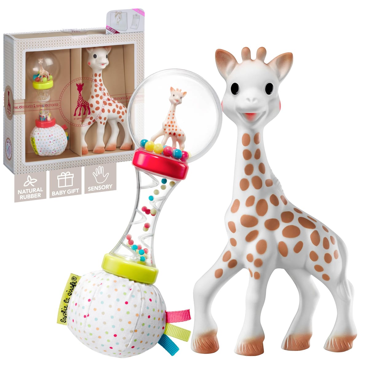 Sophie la Girafe, coffret naissance avec hochet Soft Maracas — idée cadeau