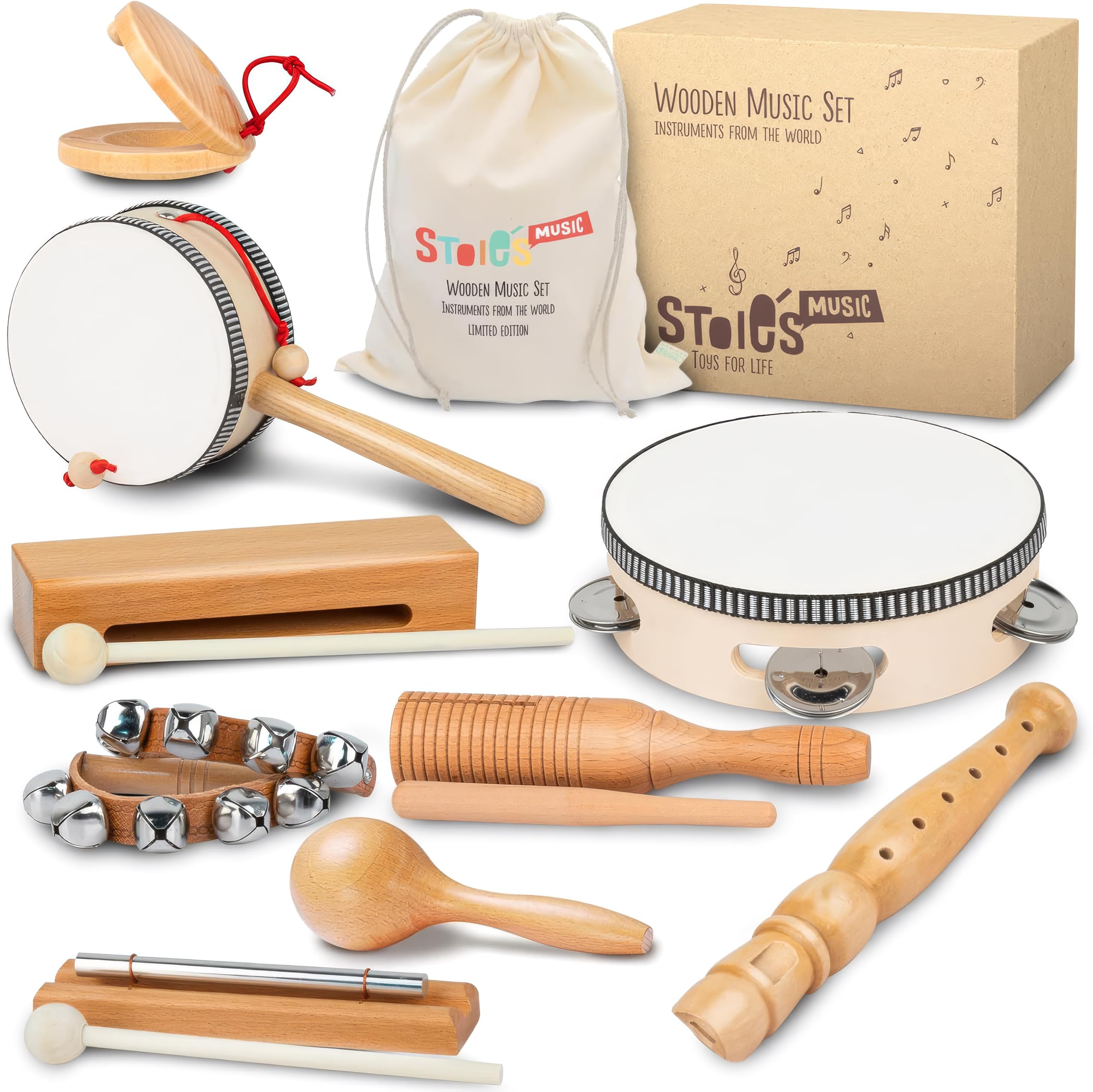 Stoie's, kit d'instruments de musique en bois pour enfant — idée cadeau