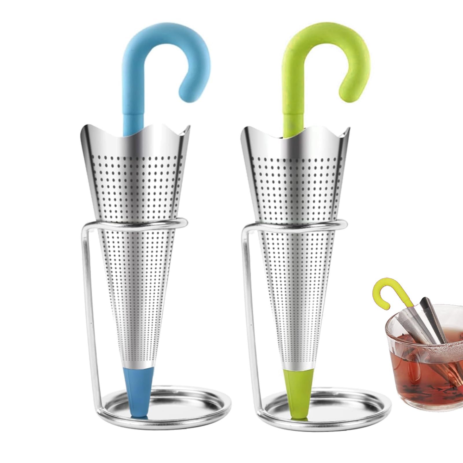 Les deux infuseurs à thé parapluie Tashce — idée cadeau