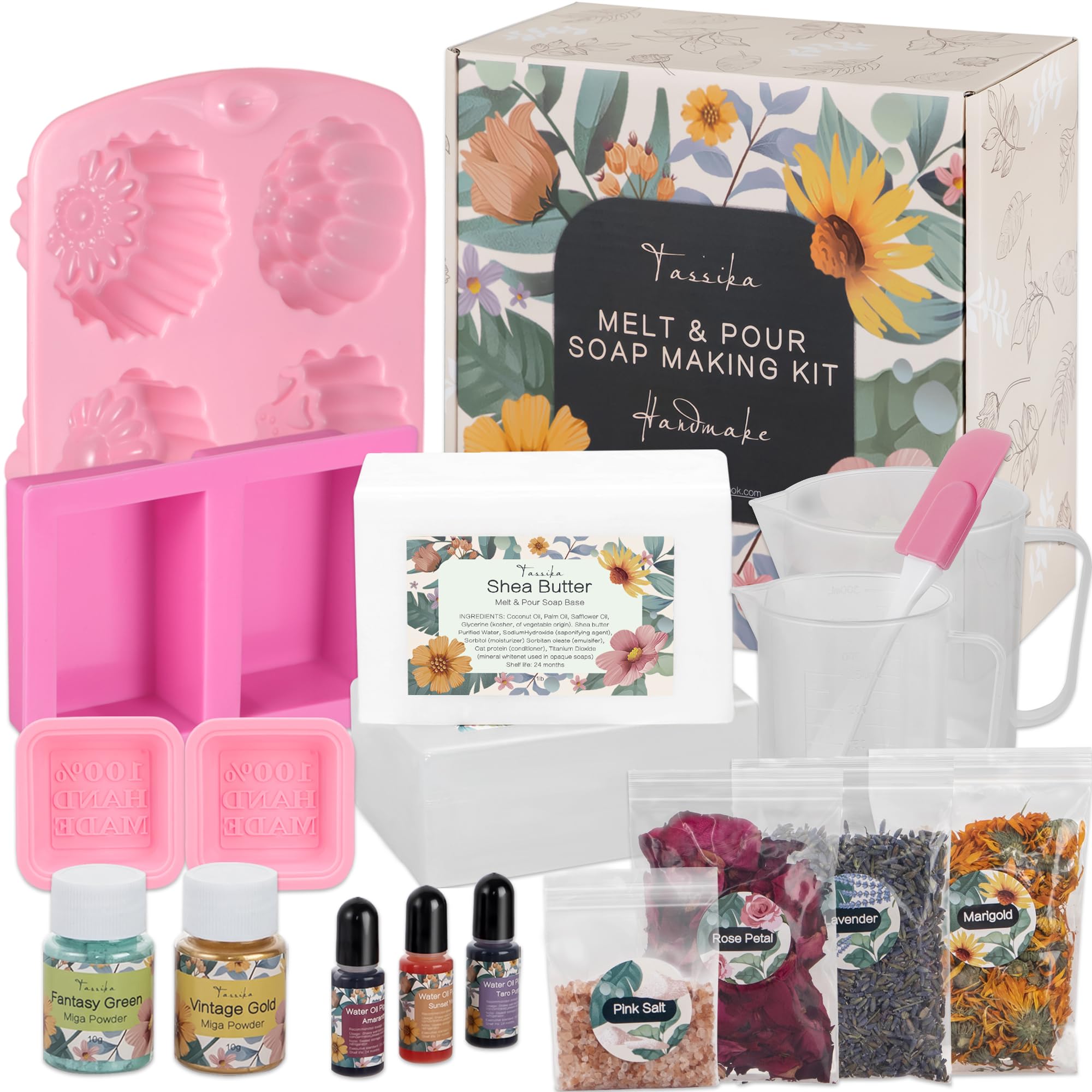 Tassika kit de savon fait main avec fleurs séchées