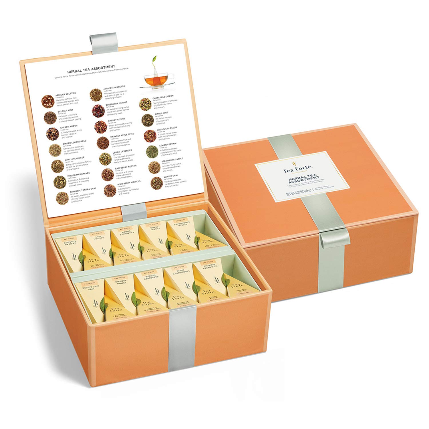 Tea Forte, coffret d'infusions : 40 pyramides, 20 parfums — idée cadeau original